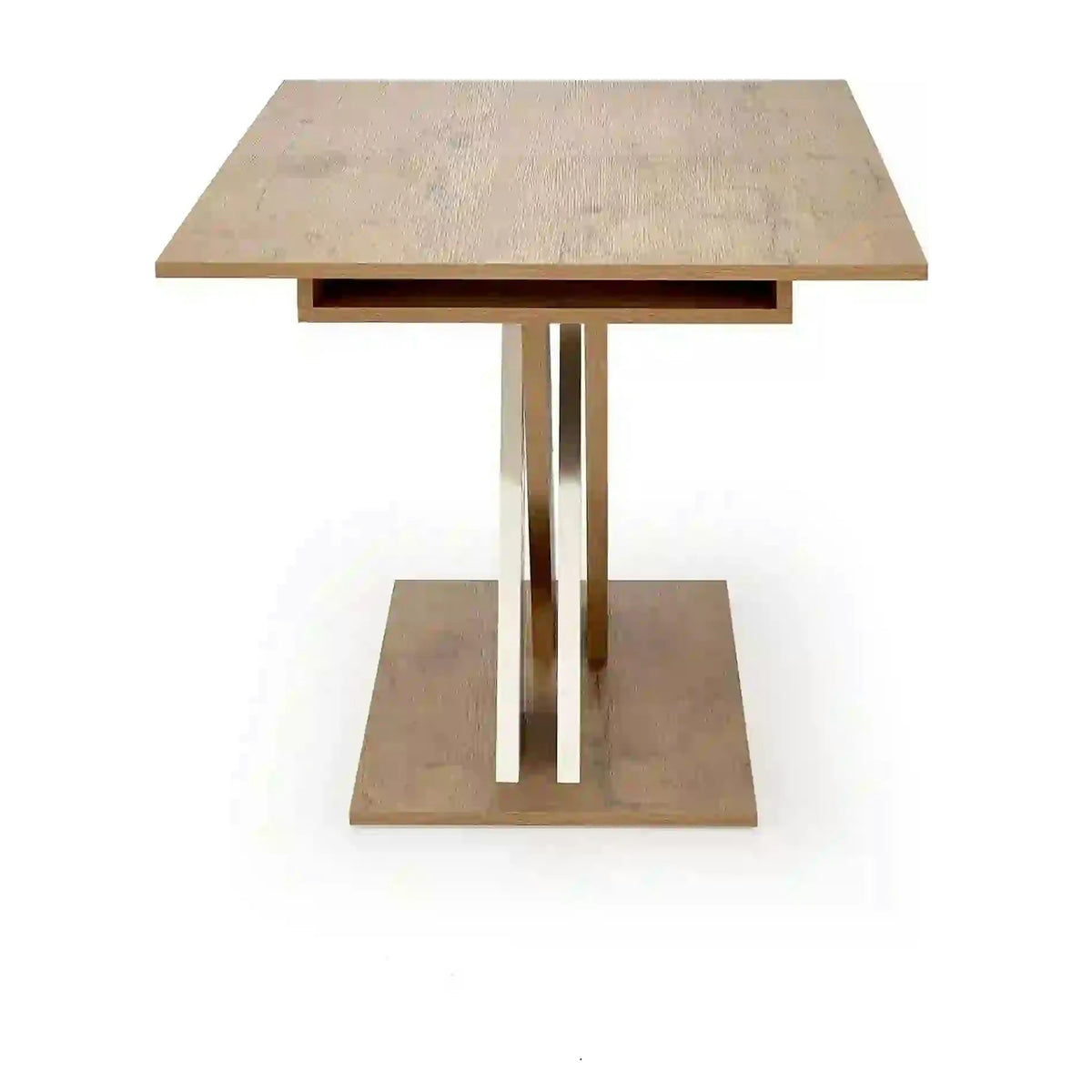 Masa bucatarie dreptunghiulara XARELTO, stejar/alb, PAL/furnir, 130/175x85x76 cm