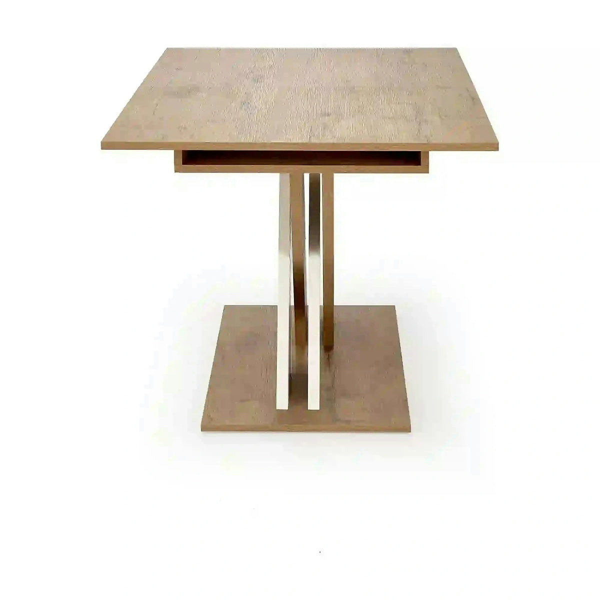 Masa bucatarie dreptunghiulara XARELTO, stejar/alb, PAL/furnir, 130/175x85x76 cm