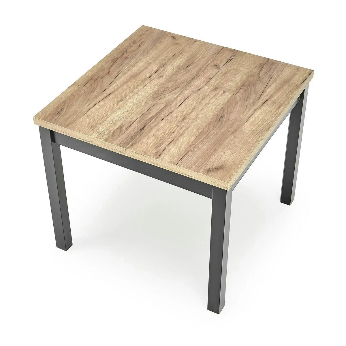 Masa bucatarie extensibila lemn TIAGO, stejar/negru, 90/125x90x77 cm