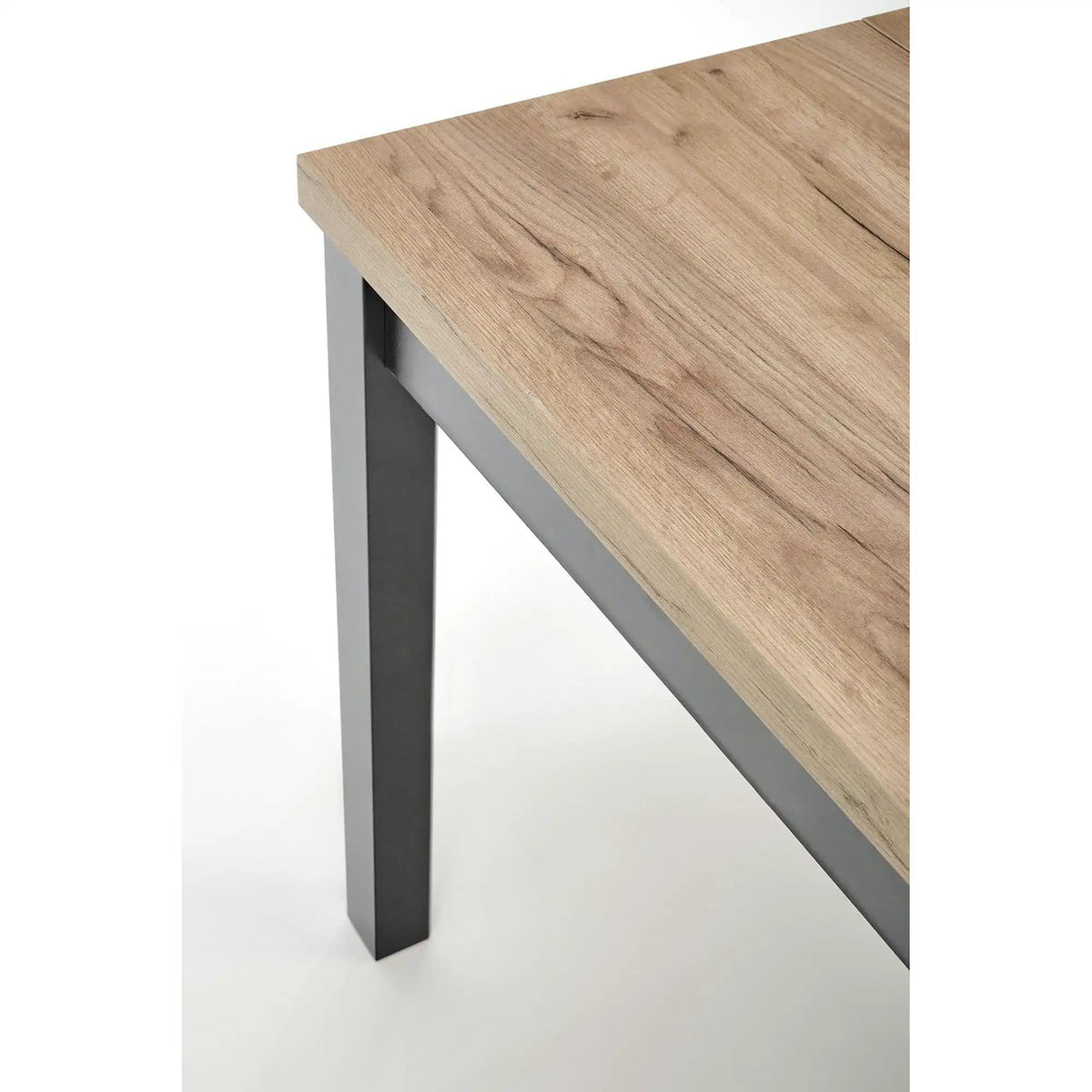 Masa bucatarie extensibila lemn TIAGO, stejar/negru, 90/125x90x77 cm