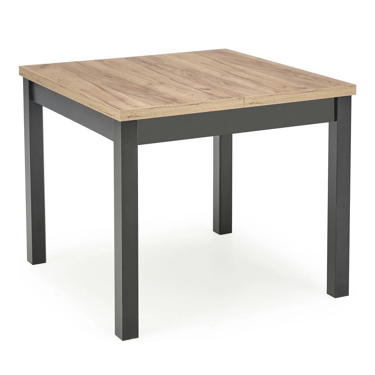Masa bucatarie extensibila lemn TIAGO, stejar/negru, 90/125x90x77 cm