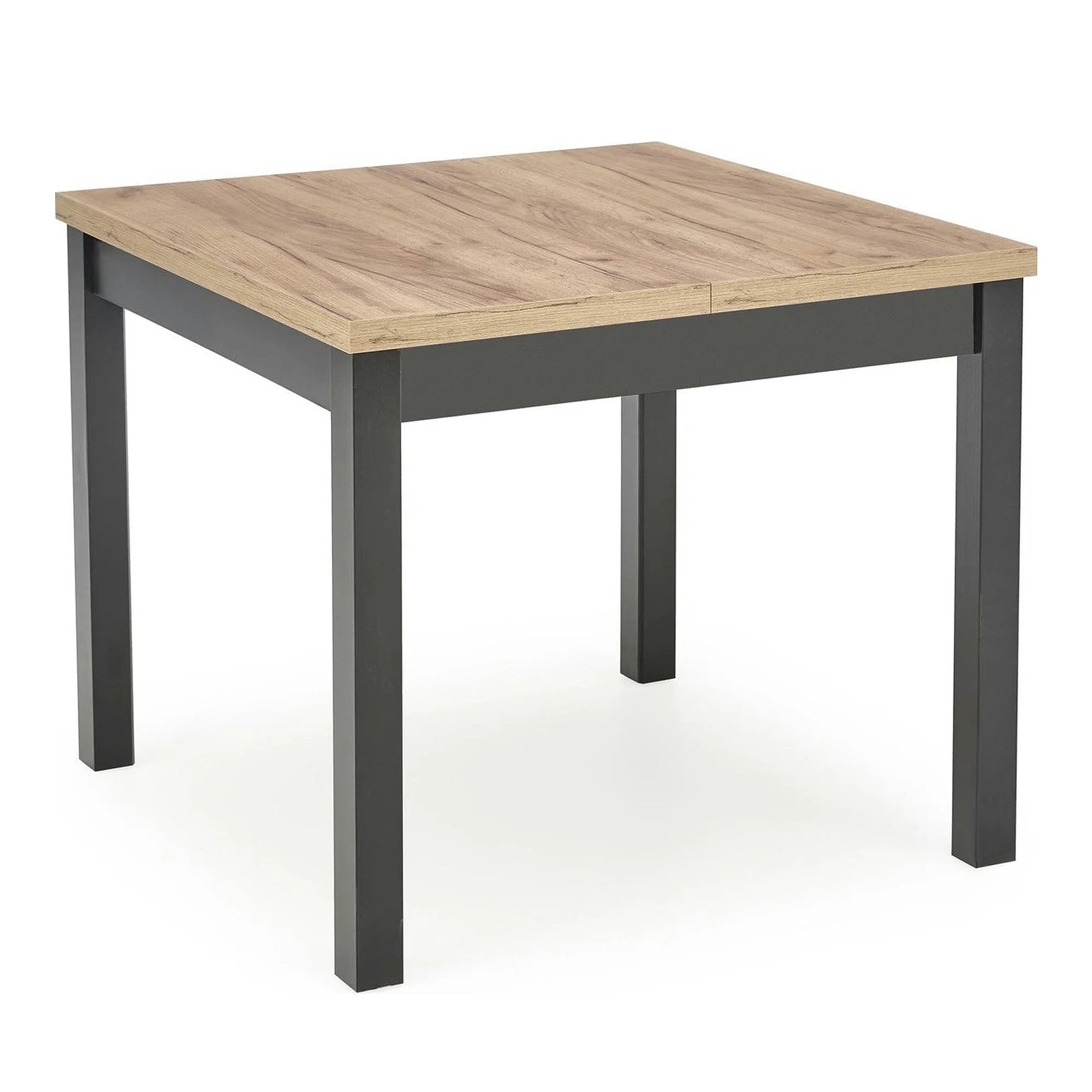 Masa bucatarie extensibila lemn TIAGO, stejar/negru, 90/125x90x77 cm