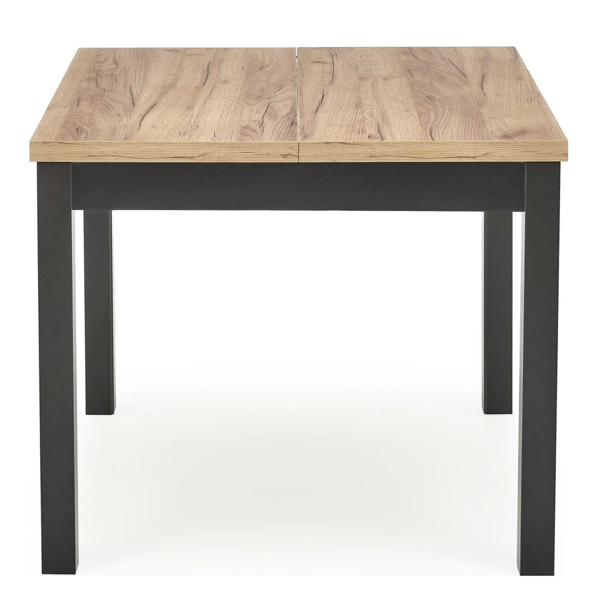 Masa bucatarie extensibila lemn TIAGO, stejar/negru, 90/125x90x77 cm