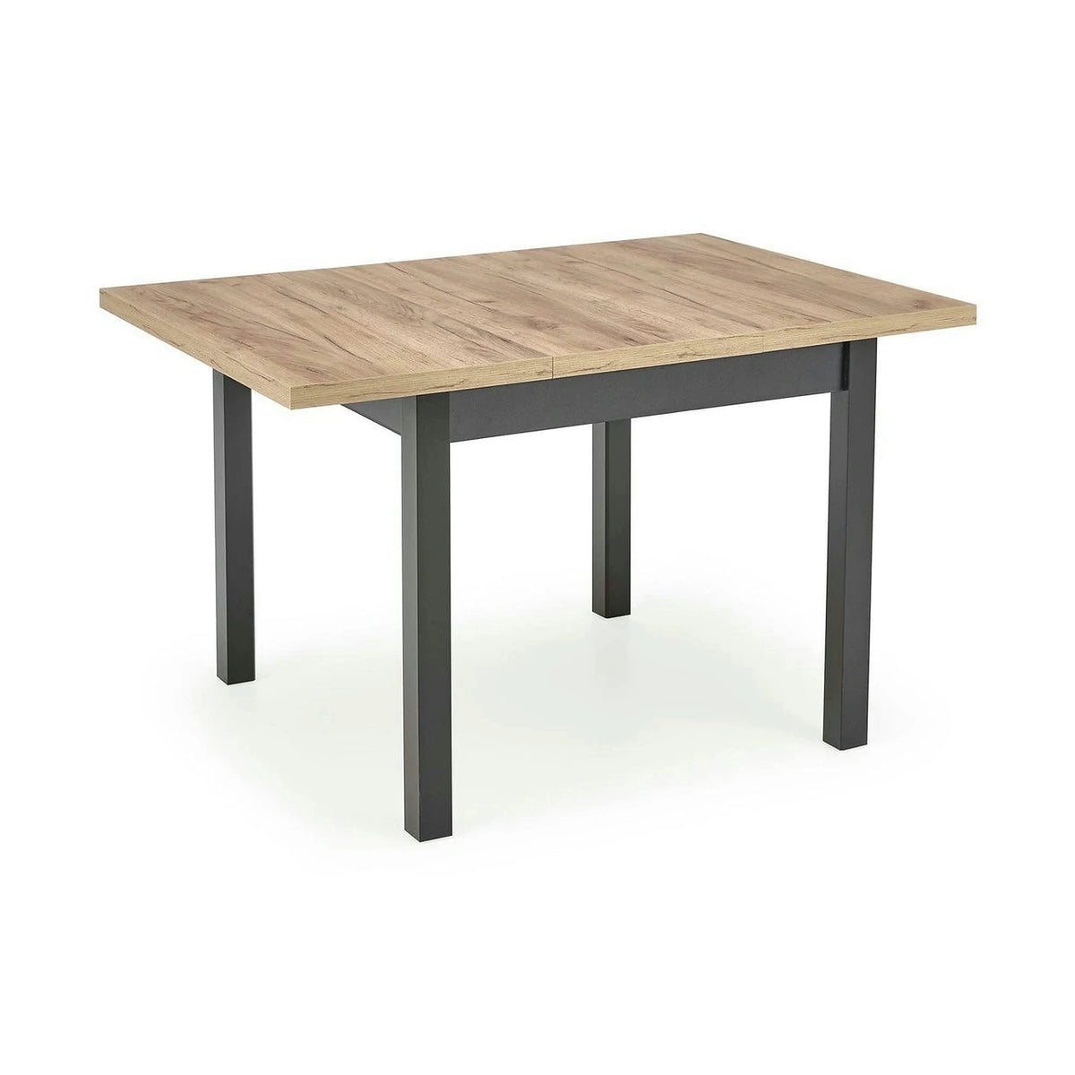 Masa bucatarie extensibila lemn TIAGO, stejar/negru, 90/125x90x77 cm