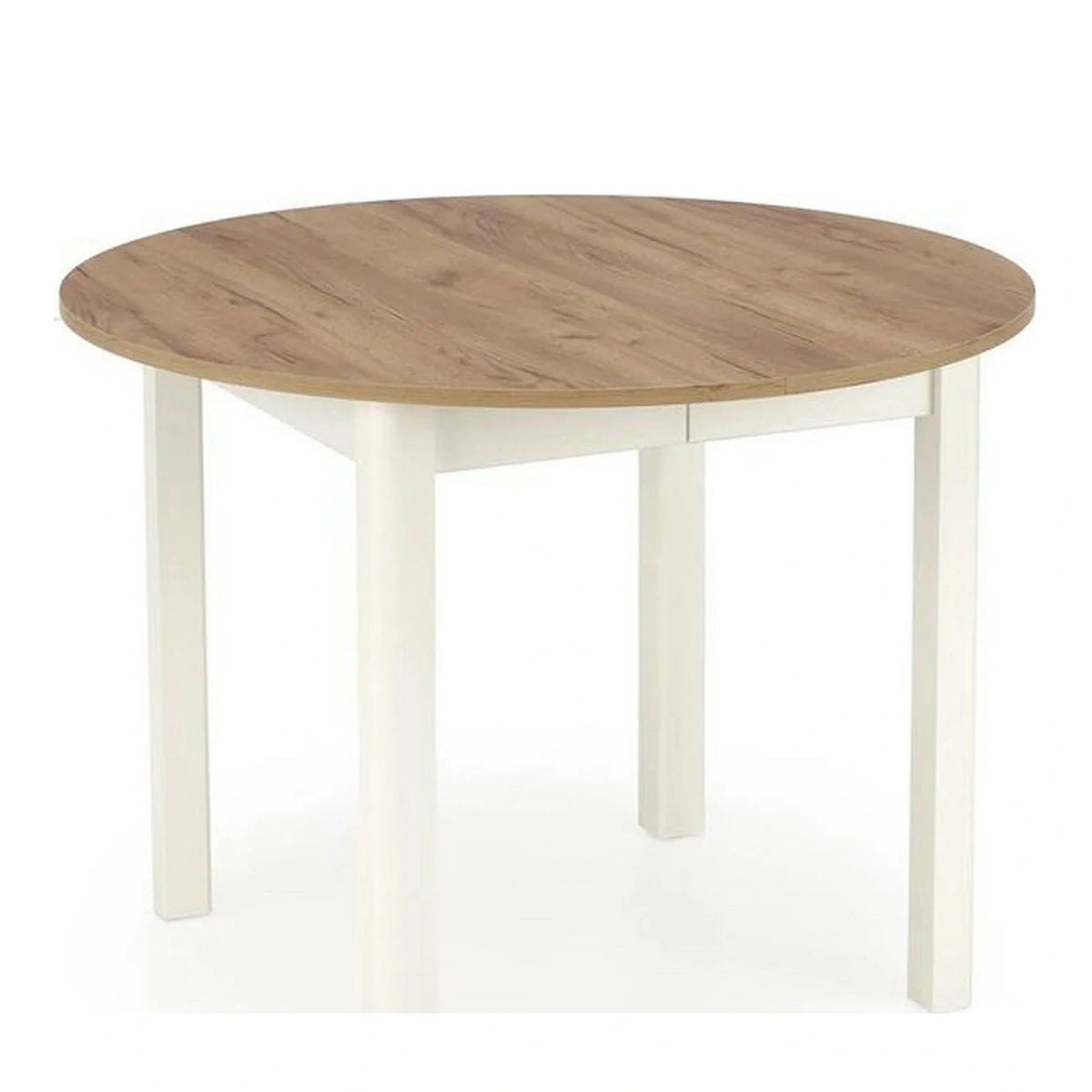 Masa bucatarie rotunda RINGO, stejar/alb, PAL furniruit, 102/142x102x76 cm