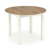 Masa bucatarie rotunda RINGO, stejar/alb, PAL furniruit, 102/142x102x76 cm