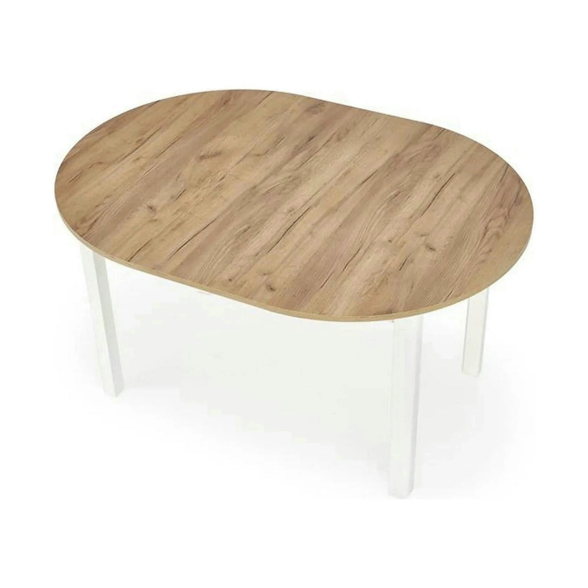 Masa bucatarie rotunda RINGO, stejar/alb, PAL furniruit, 102/142x102x76 cm