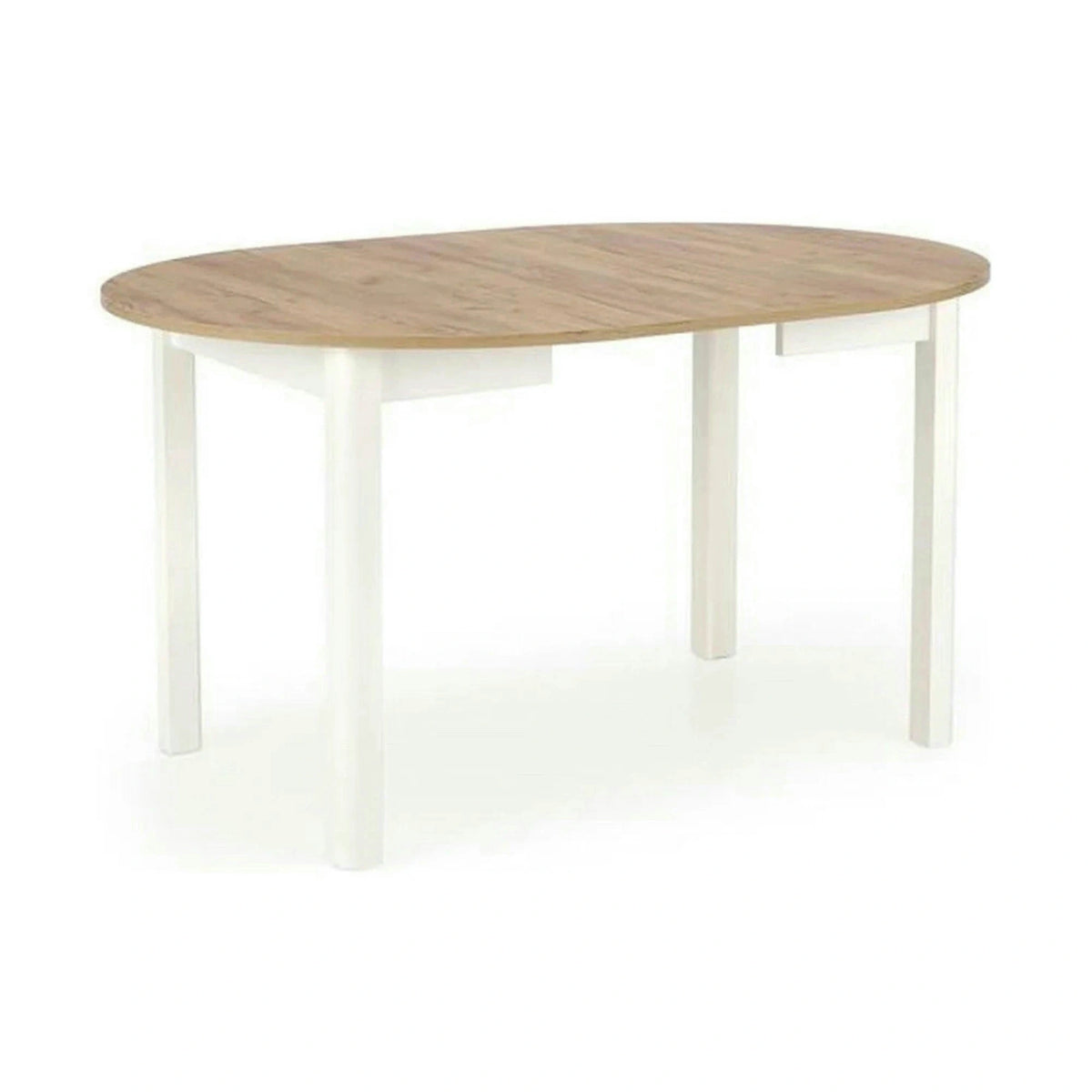 Masa bucatarie rotunda RINGO, stejar/alb, PAL furniruit, 102/142x102x76 cm