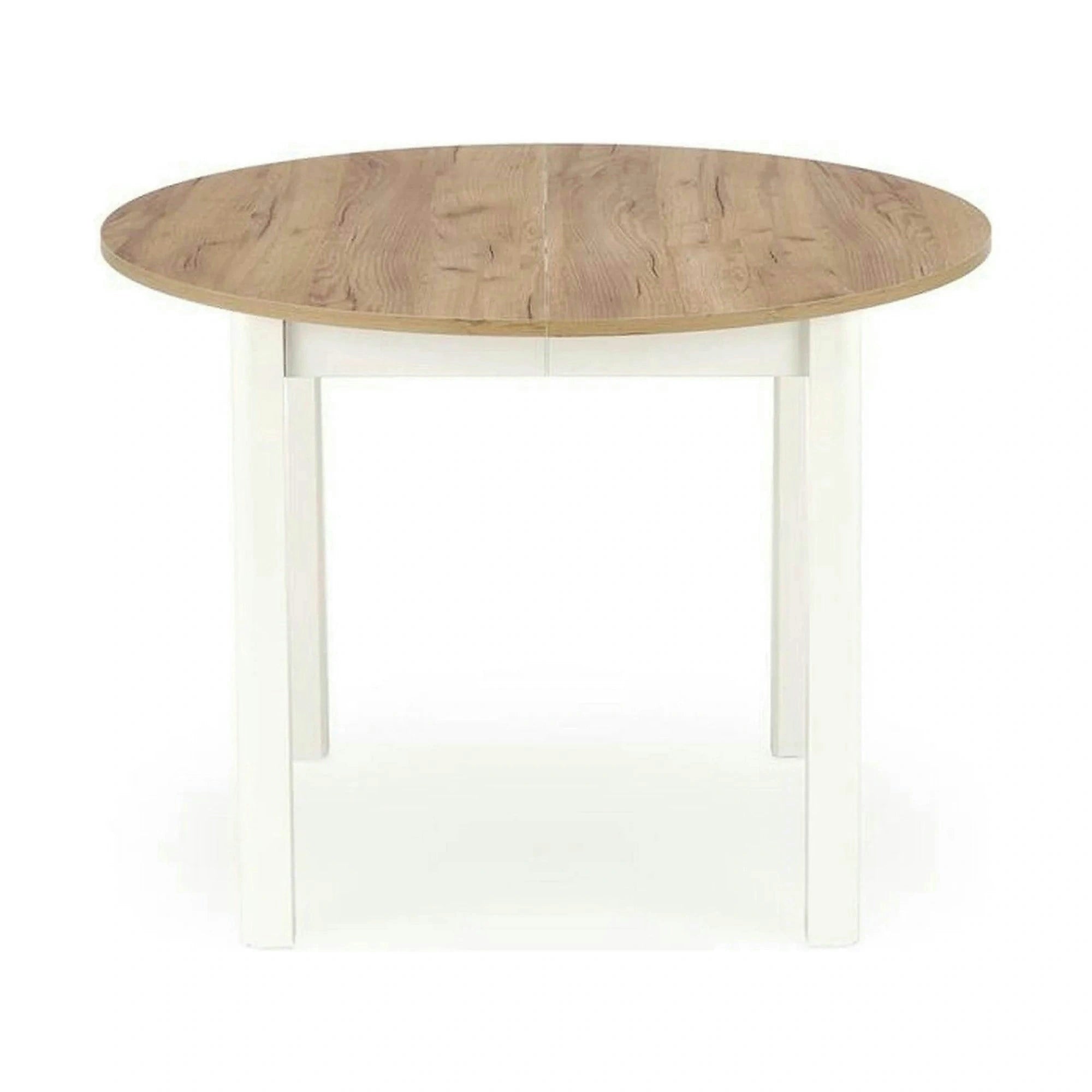 Masa bucatarie rotunda RINGO, stejar/alb, PAL furniruit, 102/142x102x76 cm