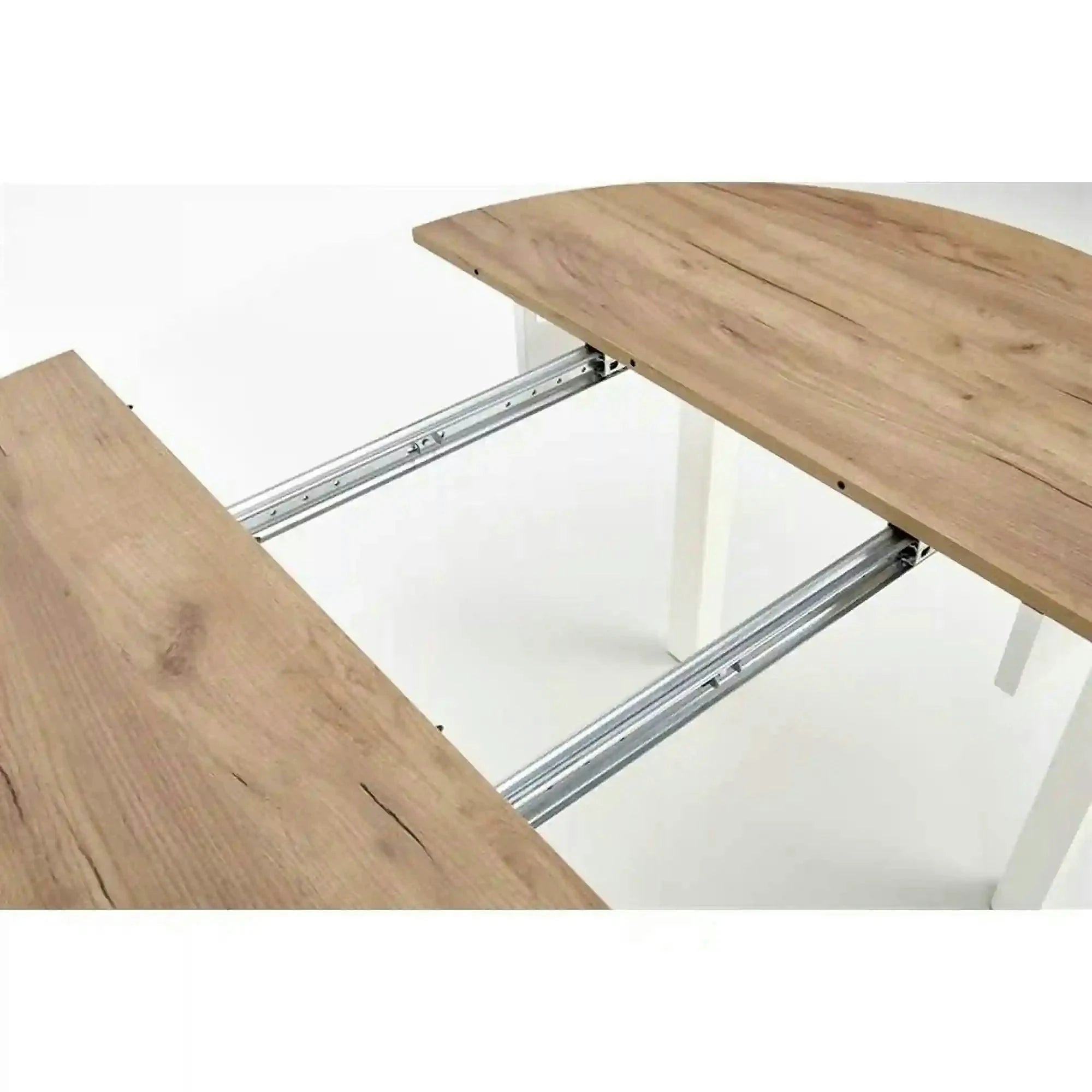 Masa bucatarie rotunda RINGO, stejar/alb, PAL furniruit, 102/142x102x76 cm