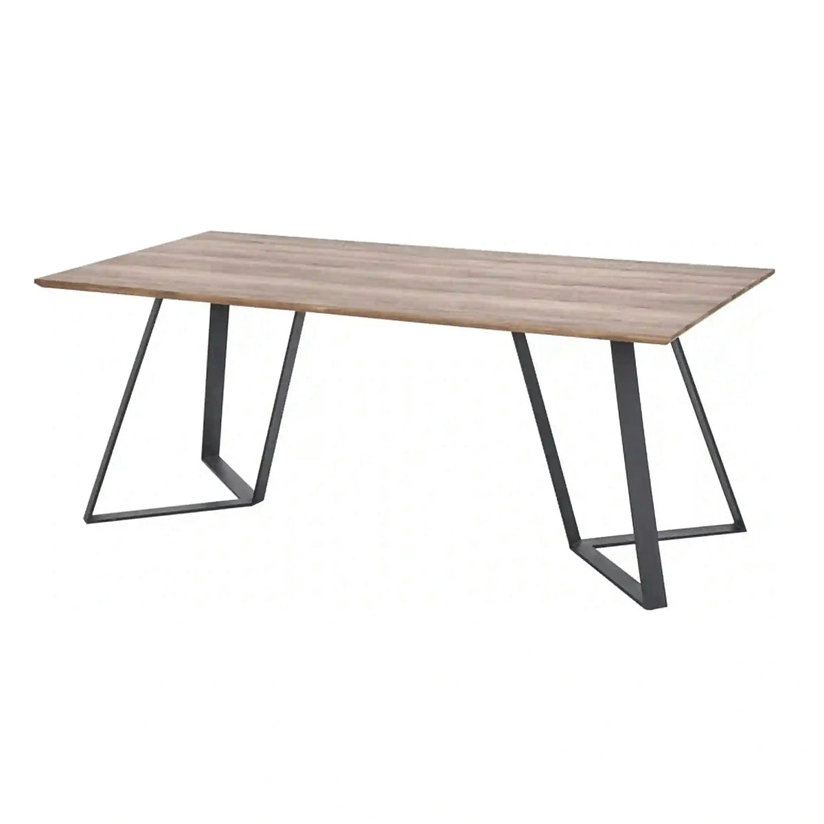 Masa CALGARY, nuc rustic/negru, 180x90x76 cm