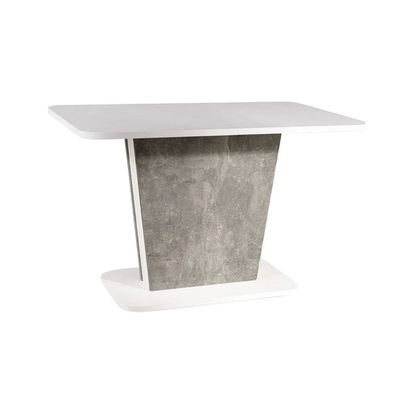 Masa CALIPSO, alb/gri beton, PAL laminat, 110/145x69x76 cm