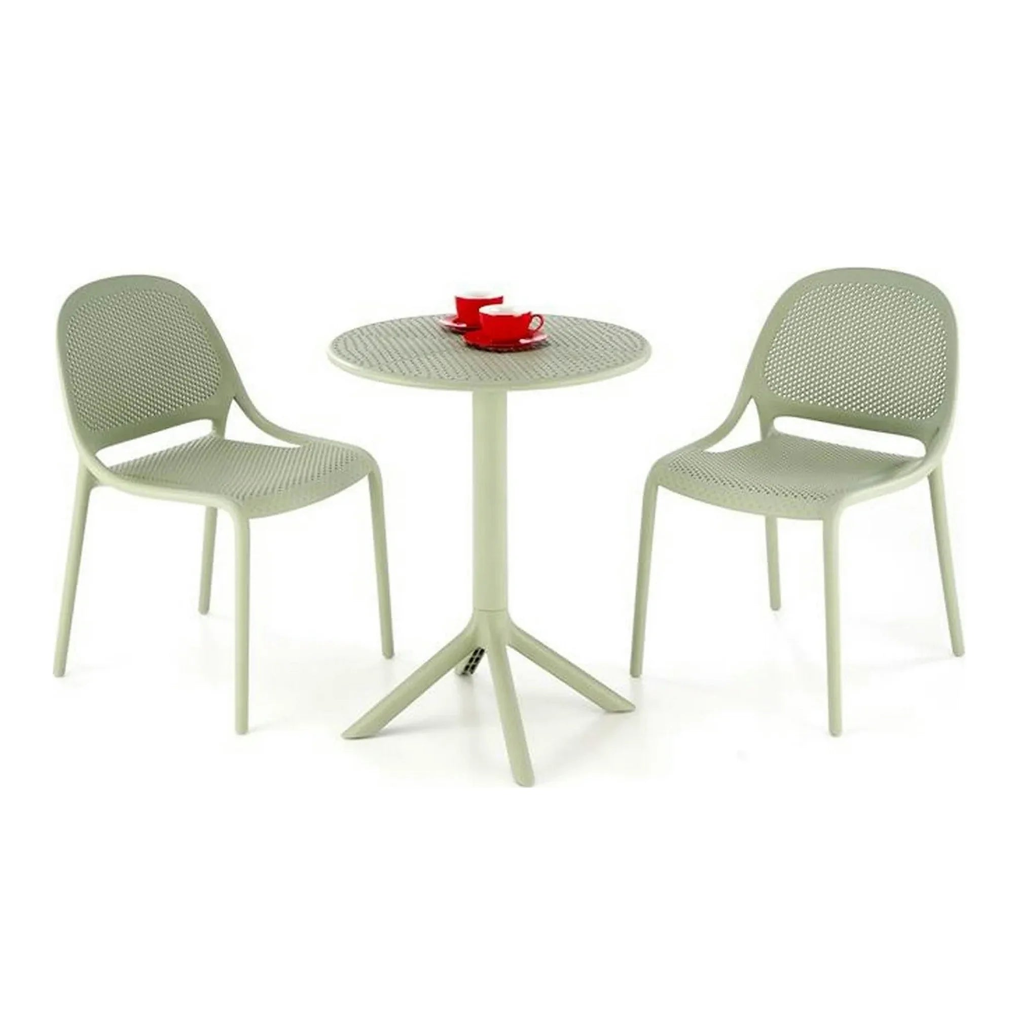 Masa CALVO, verde menta, polipropilena, 60x60x72 cm