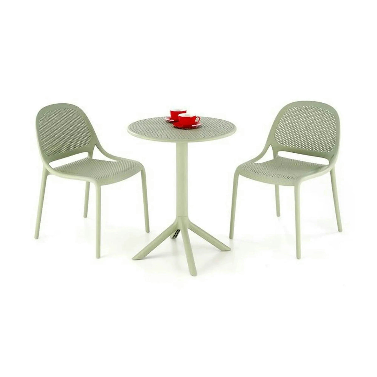 Masa CALVO, verde menta, polipropilena, 60x60x72 cm