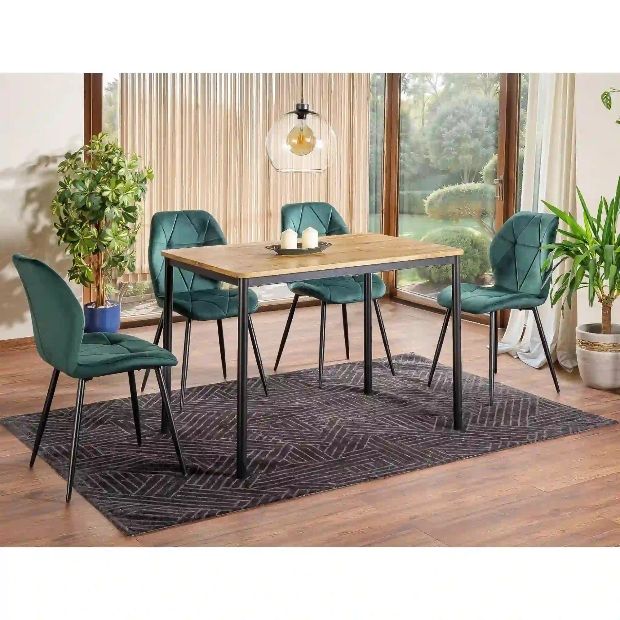 Masa CITY, stejar artisan/negru, 150x75x77 cm