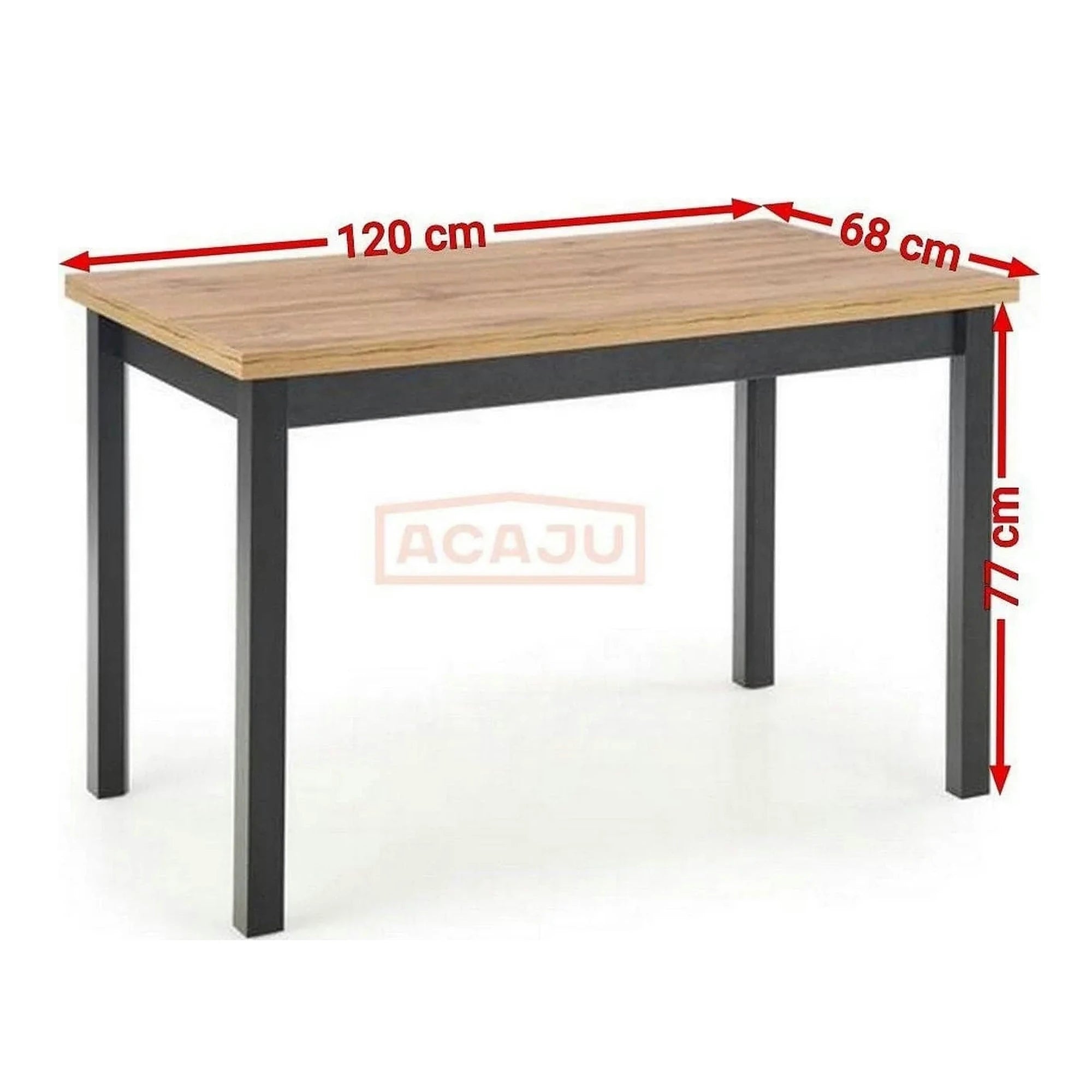 Masa COBALT, stejar/negru, PAL furniruit, 120x68x77 cm