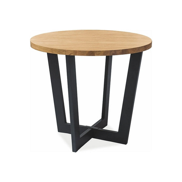 Masa CONO, stejar/negru, PAL laminat/metal, 90x90x78 cm