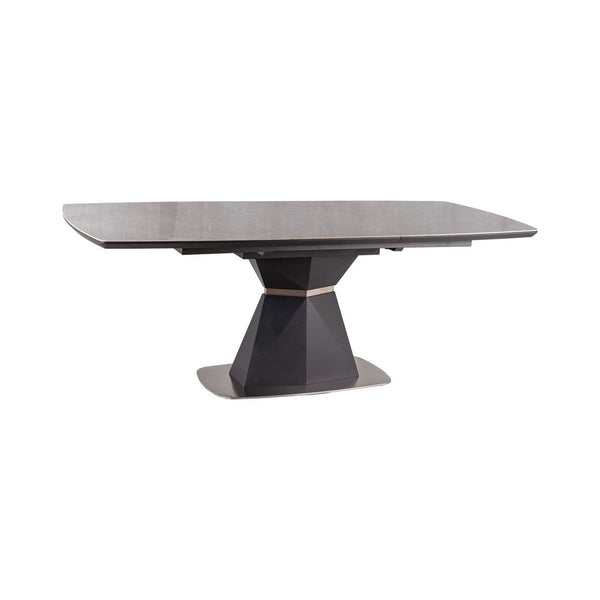 Masa CORTEZ, gri cu efect de marmura/gri antracit, 160/210x90x76 cm