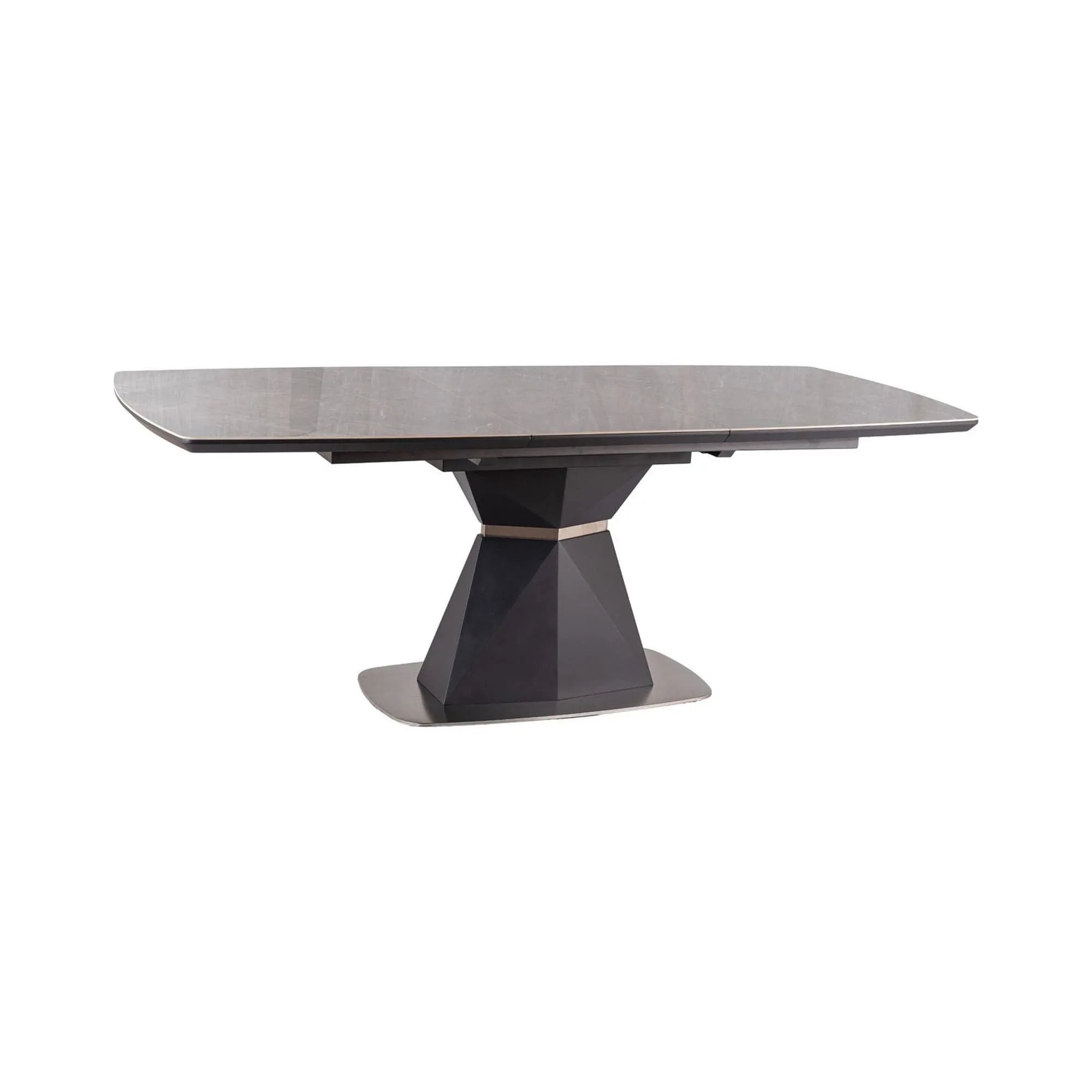 Masa CORTEZ, gri cu efect de marmura/gri antracit, 160/210x90x76 cm