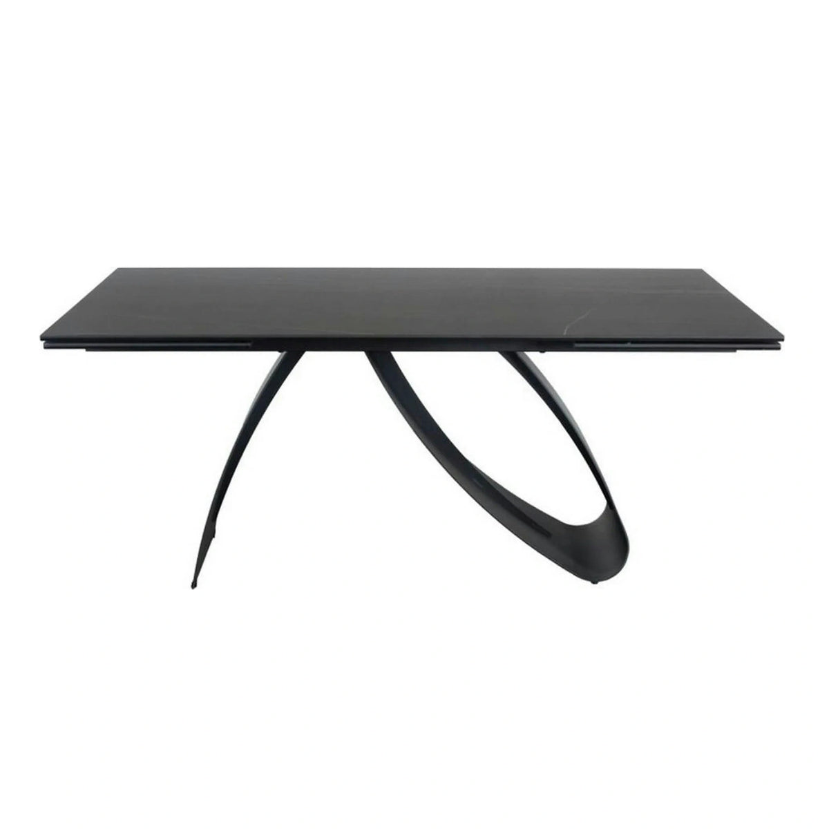 Masa cu blat de sticla/ceramica DIUNA CERAMIC, negru, 160/240x90x76 cm