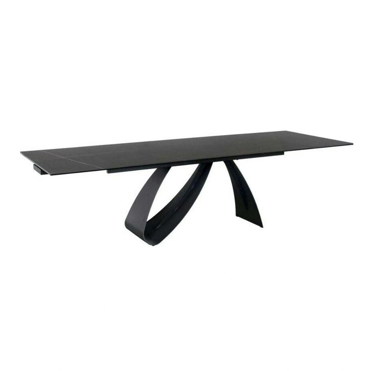 Masa cu blat de sticla/ceramica DIUNA CERAMIC, negru, 160/240x90x76 cm
