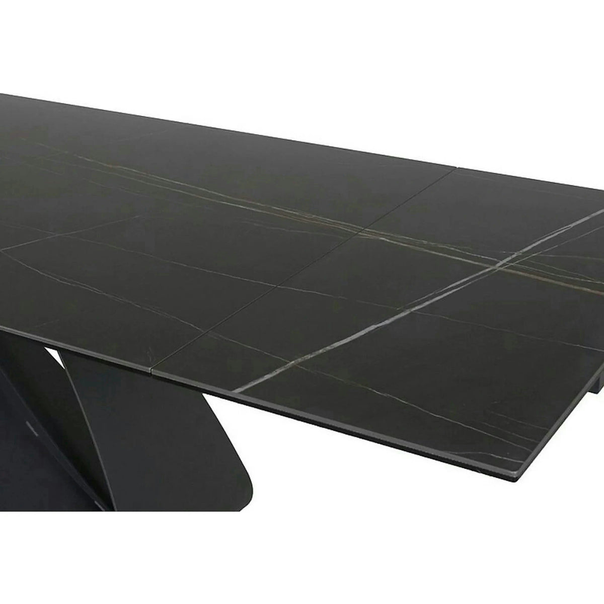 Masa cu blat de sticla/ceramica DIUNA CERAMIC, negru, 160/240x90x76 cm