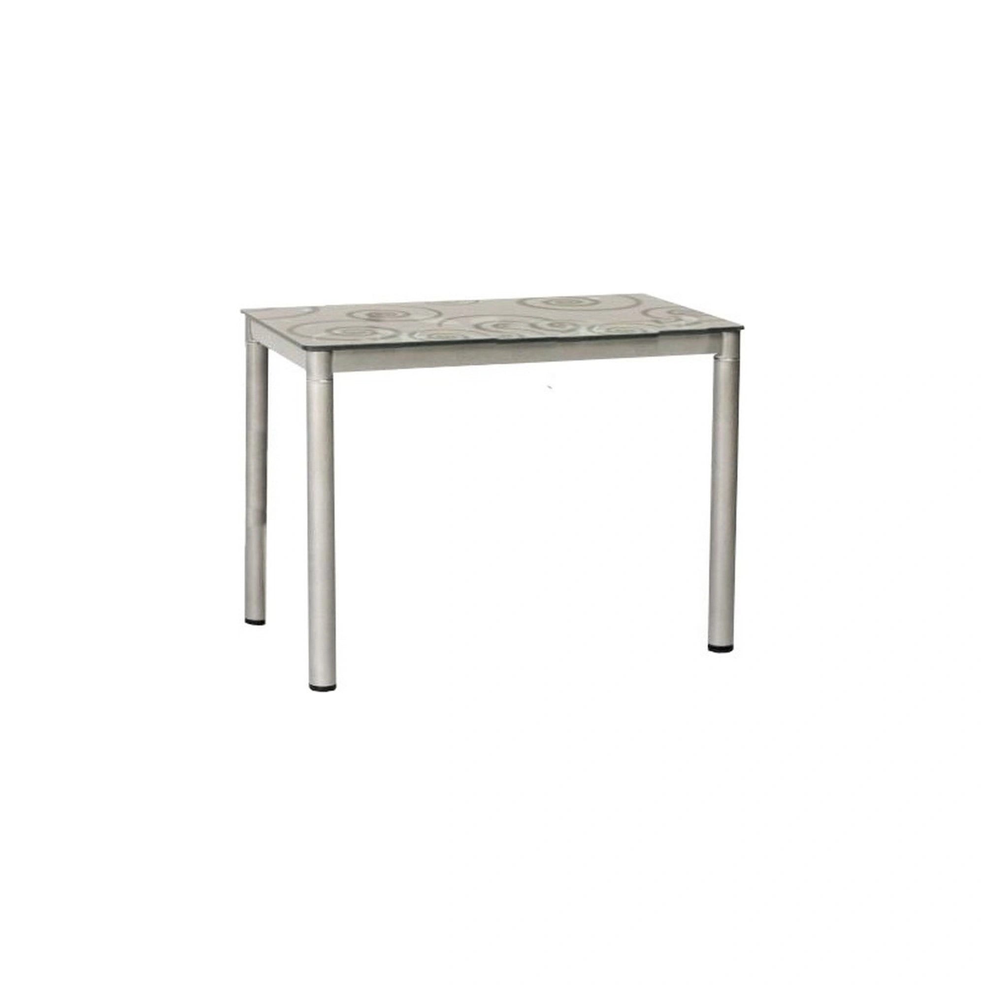 Masa DAMAR, gri, sticla securizata/metal, 80x60x75 cm