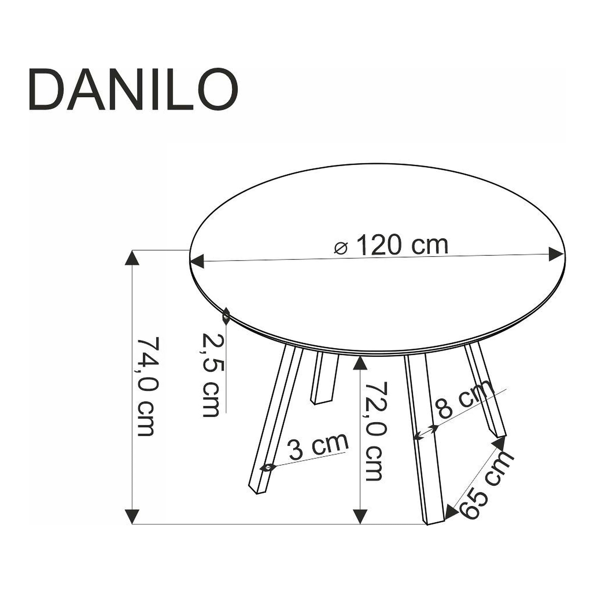 Masa DANILO, nuc/negru, 120x74 cm