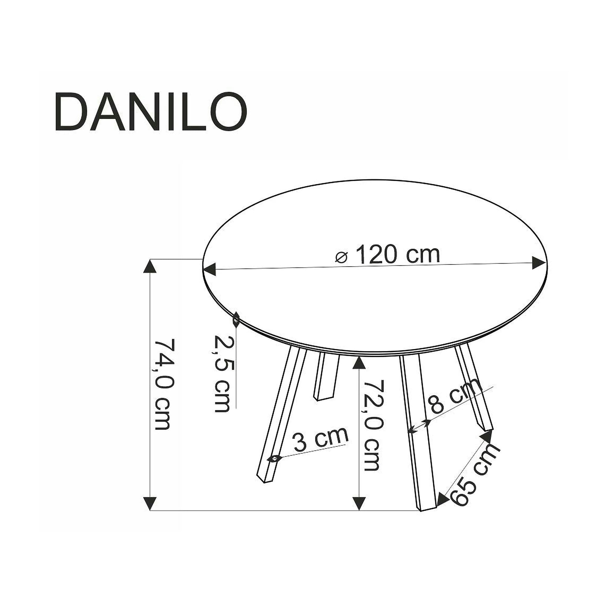 Masa DANILO, nuc/negru, 120x74 cm