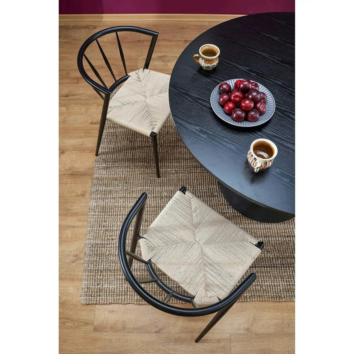Masa de bucatarie rotunda GINTER, negru, 120x120x77 cm