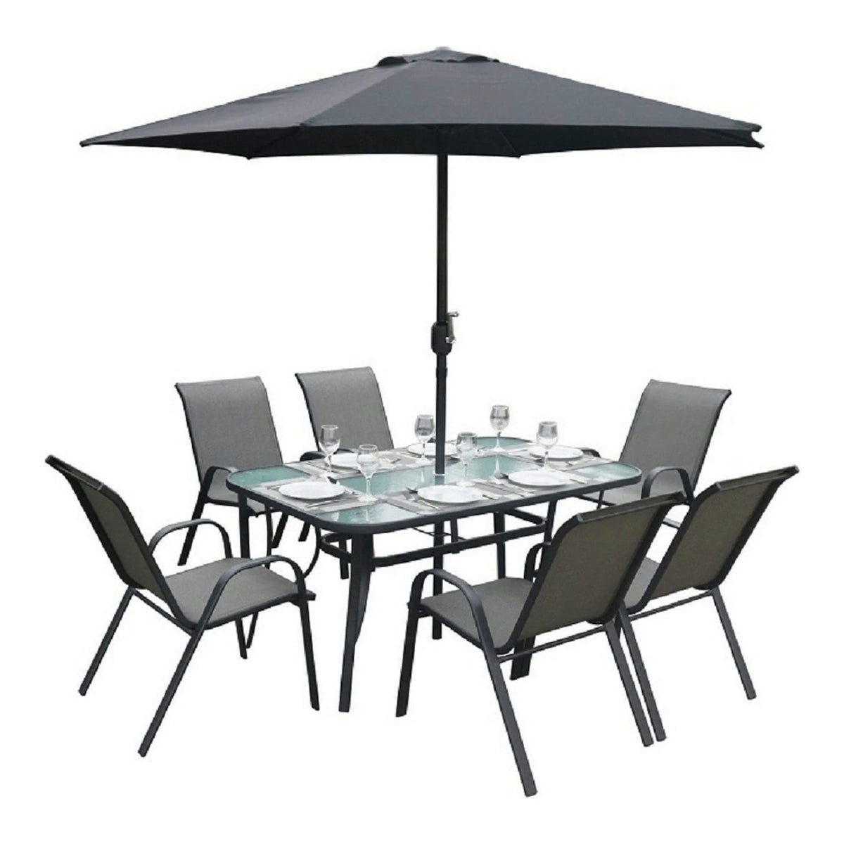 Masa de gradina din sticla securizata PASTER, 150x70x90 cm