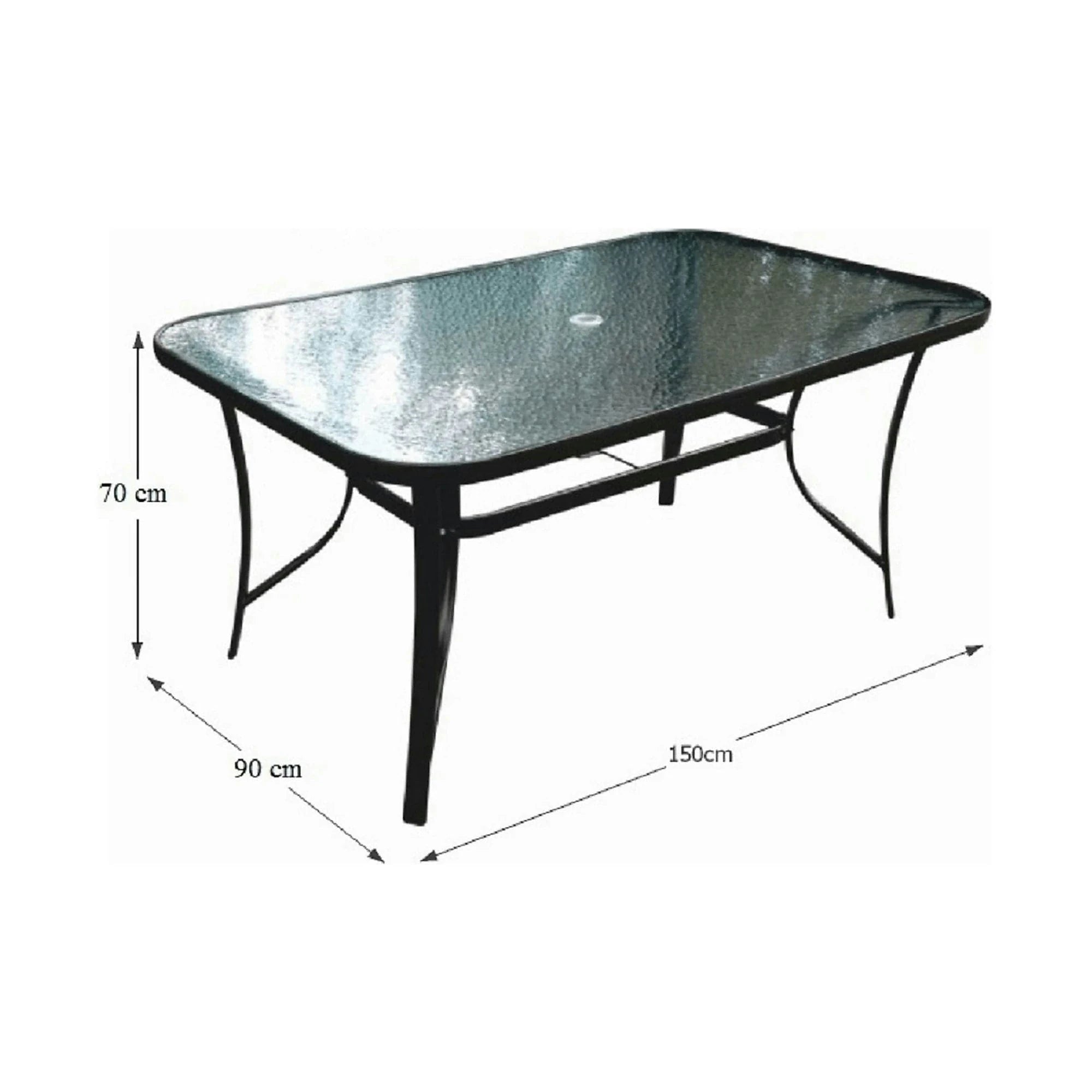Masa de gradina din sticla securizata PASTER, 150x70x90 cm