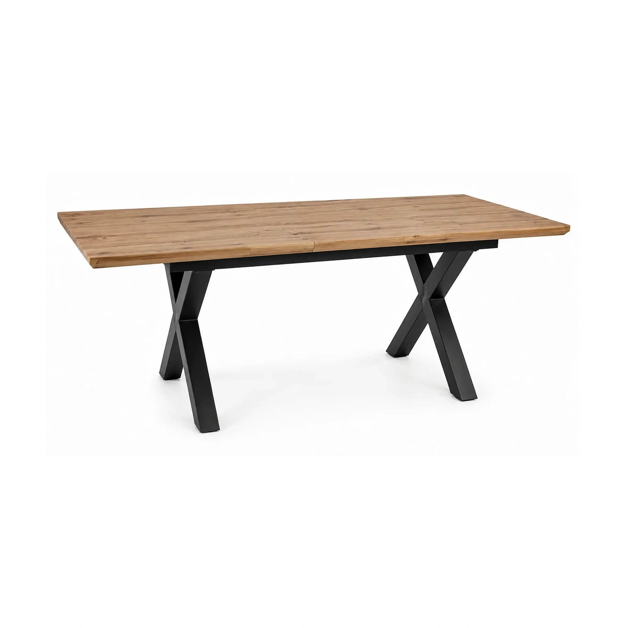 Masa de living extensibila XAVIERO II, stejar artisan/negru mat, 160-240x90x76 cm