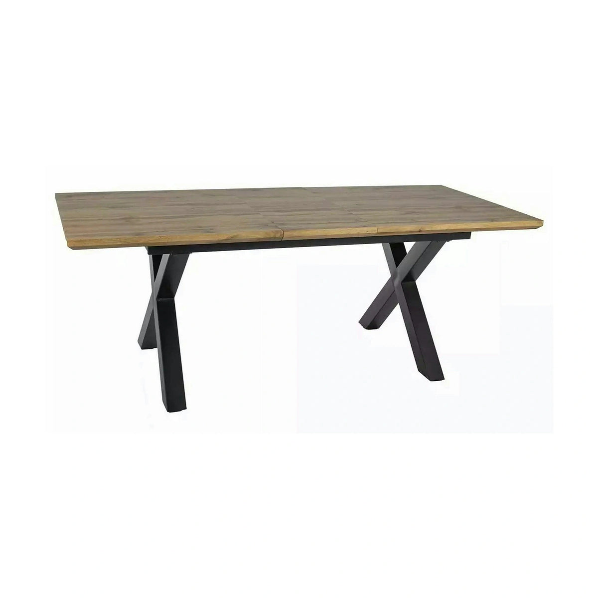 Masa de living extensibila XAVIERO II, stejar artisan/negru mat, 160-240x90x76 cm