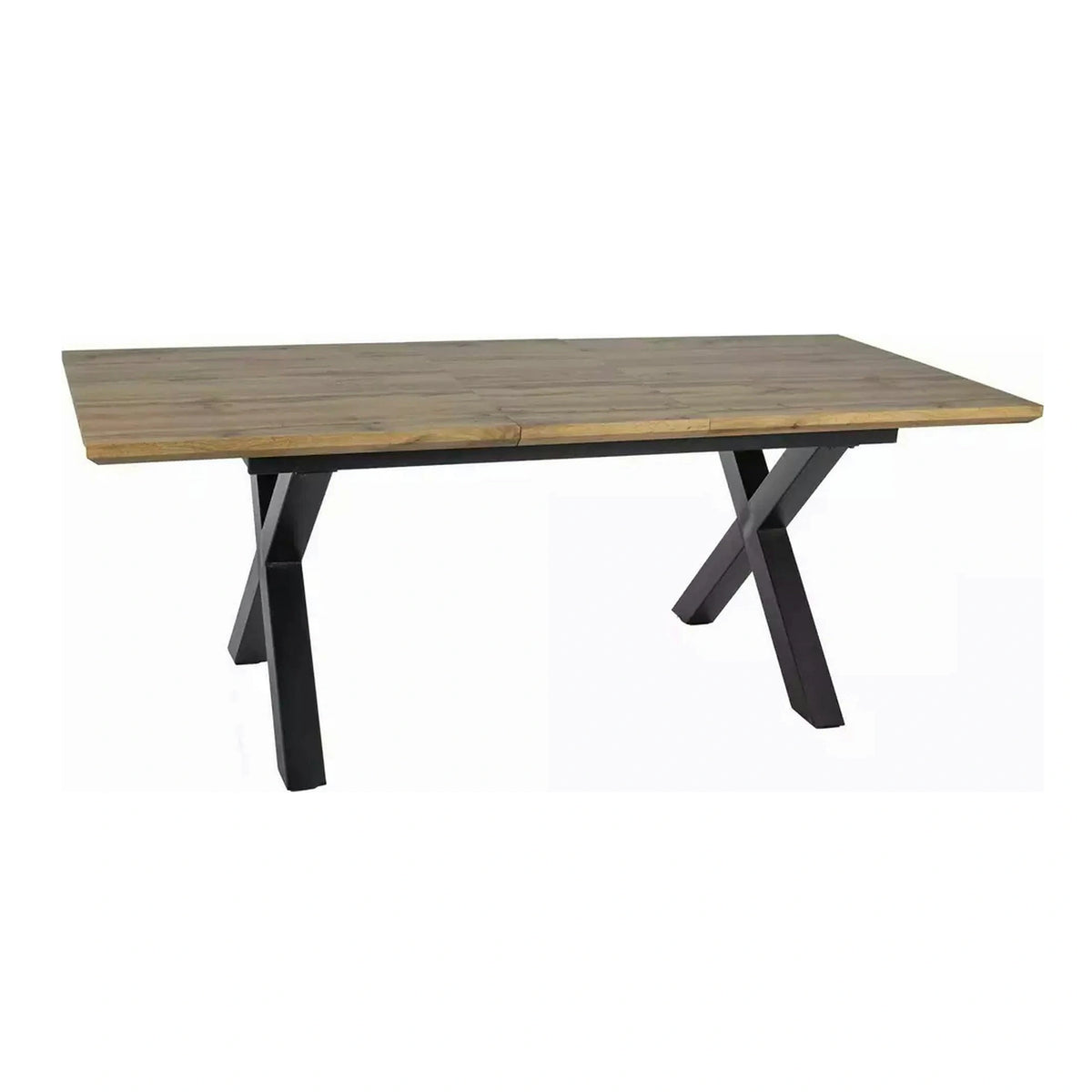 Masa de living extensibila XAVIERO II, stejar artisan/negru mat, 160-240x90x76 cm