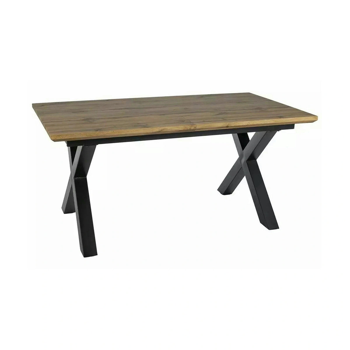 Masa de living extensibila XAVIERO II, stejar artisan/negru mat, 160-240x90x76 cm