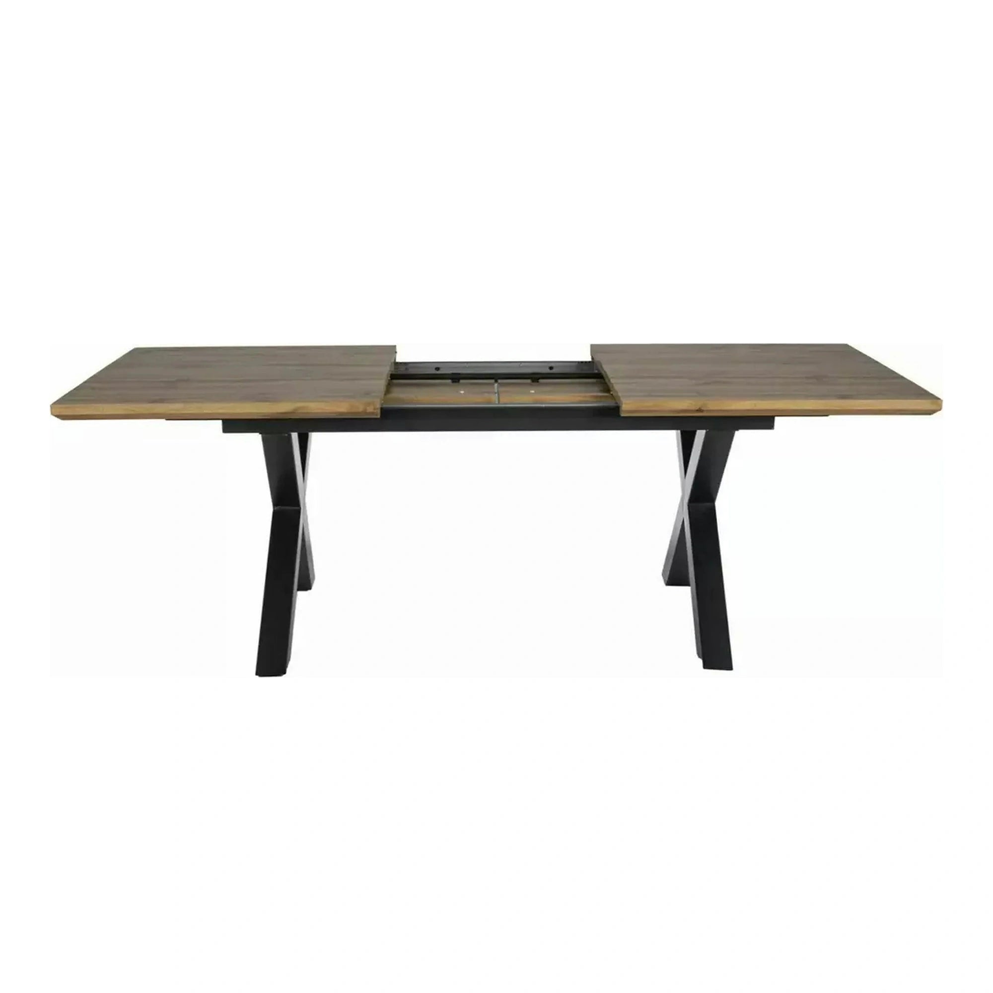 Masa de living extensibila XAVIERO II, stejar artisan/negru mat, 160-240x90x76 cm