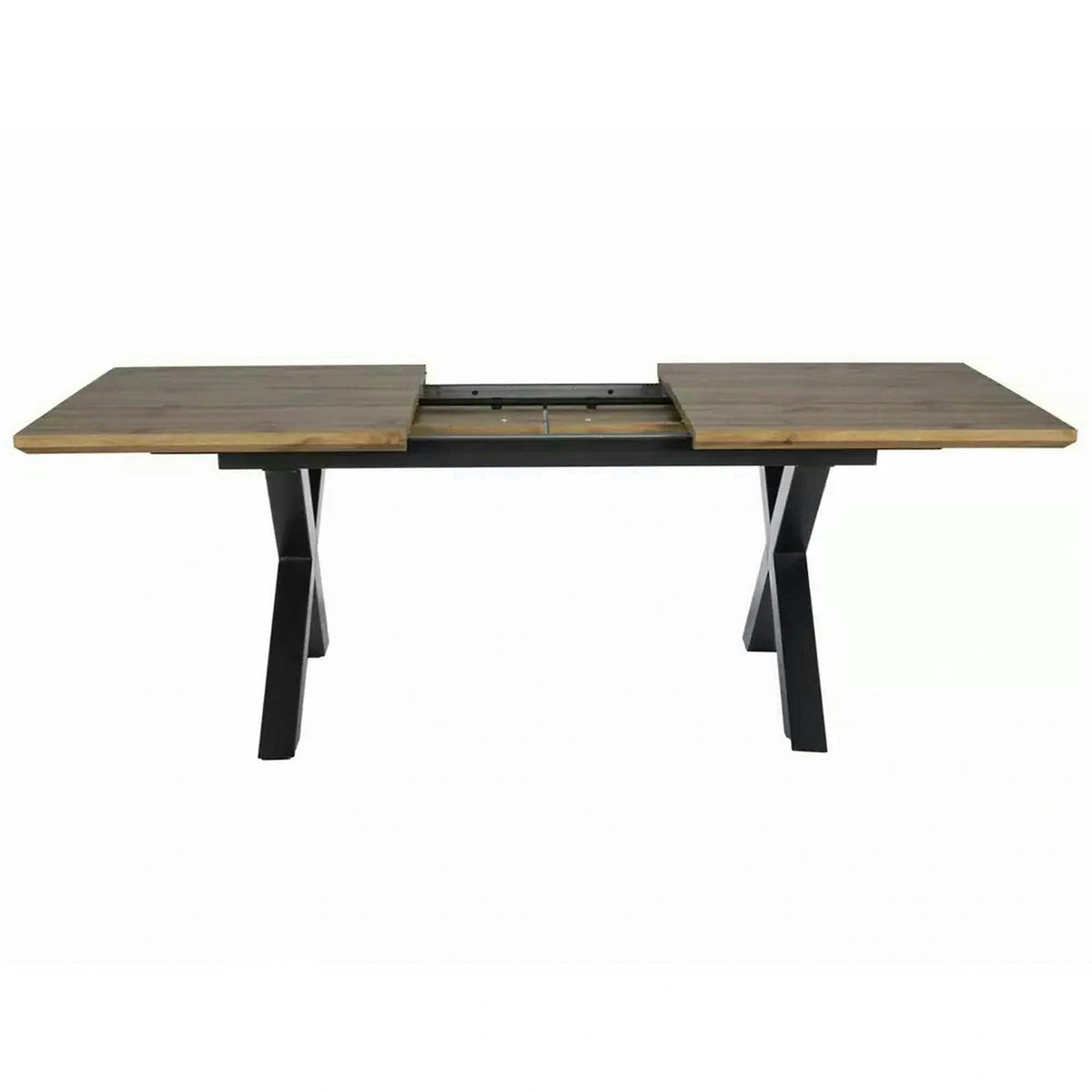 Masa de living extensibila XAVIERO II, stejar artisan/negru mat, 160-240x90x76 cm