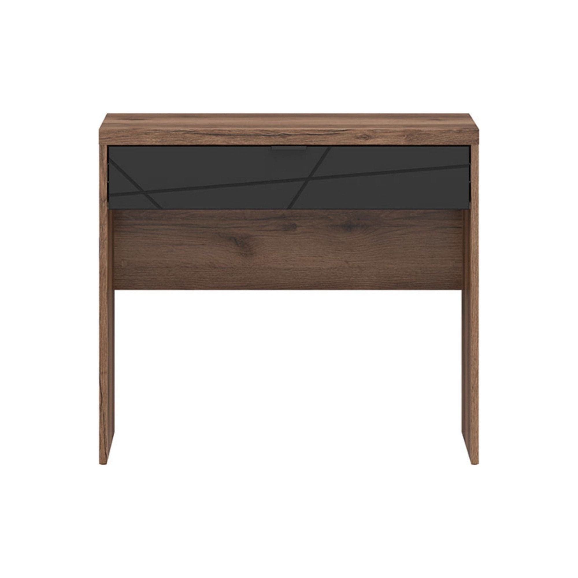 Masa de toaleta FORN, nuc/negru mat, PAL, 90x39x80 cm