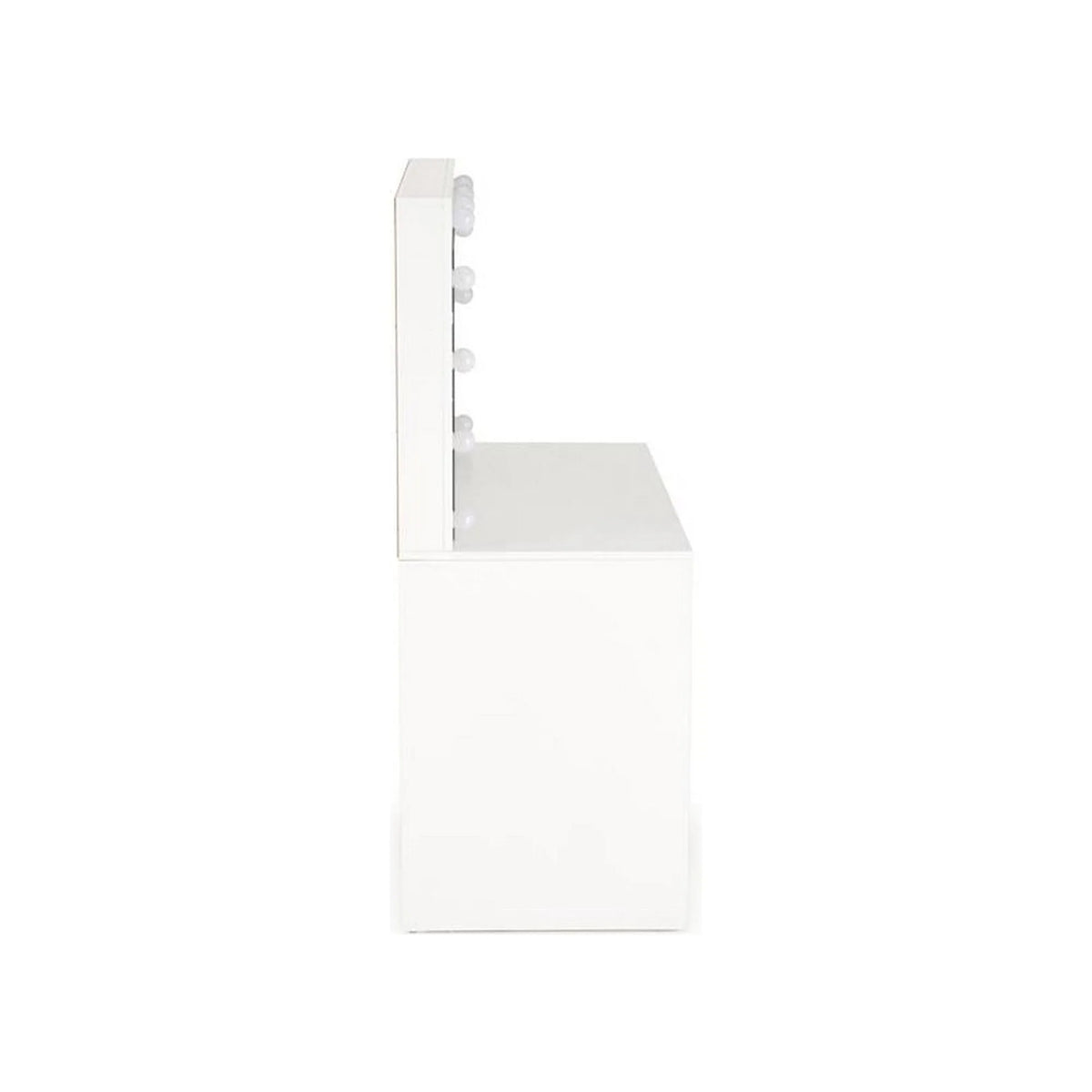 Masa de toaleta cu oglinda cu leduri HOLLYWOOD XL, alb, PAL furniruit, 120x55x140 cm