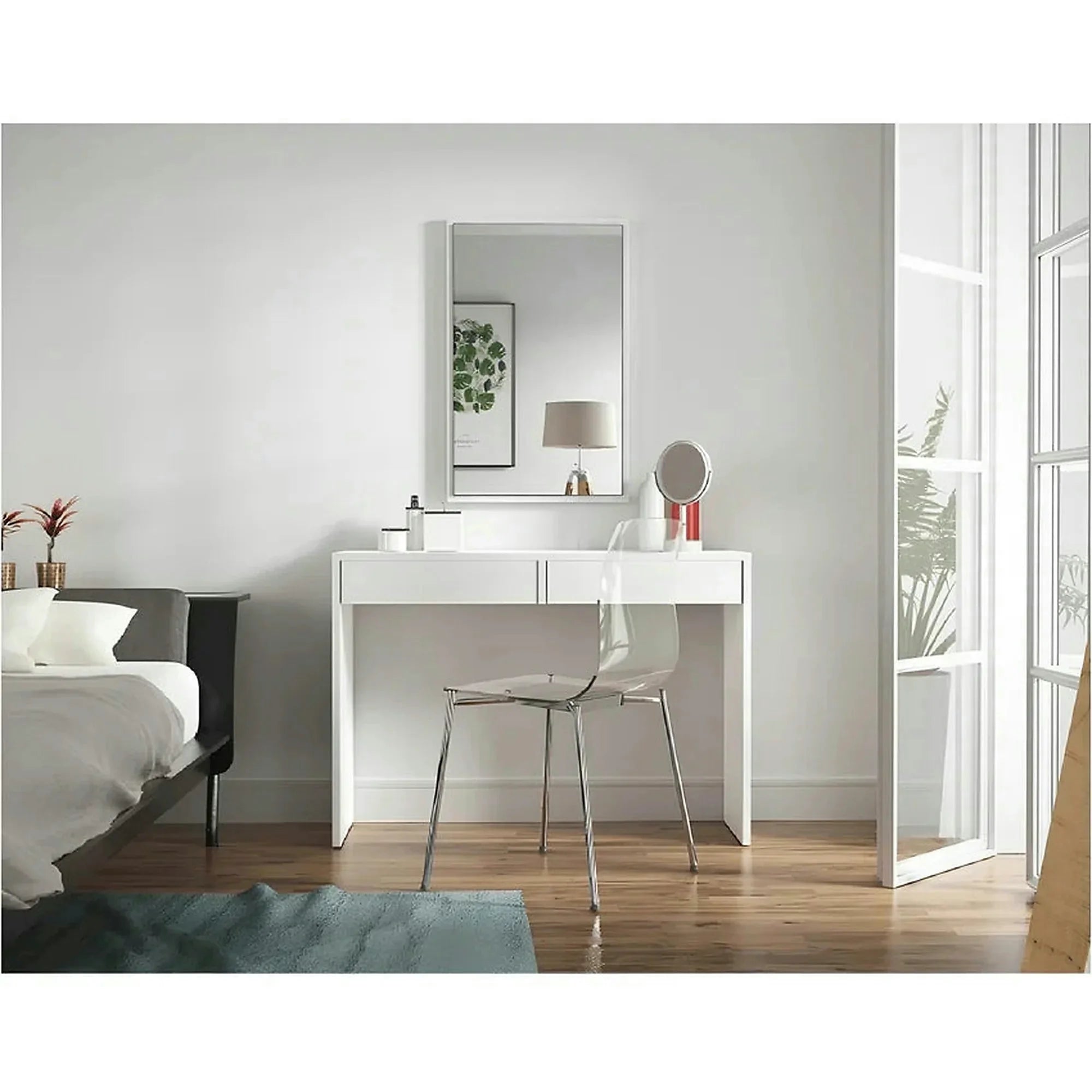 Masa de toaleta/masa birou VIOLET, alb, DTD laminat, 115x40x78 cm