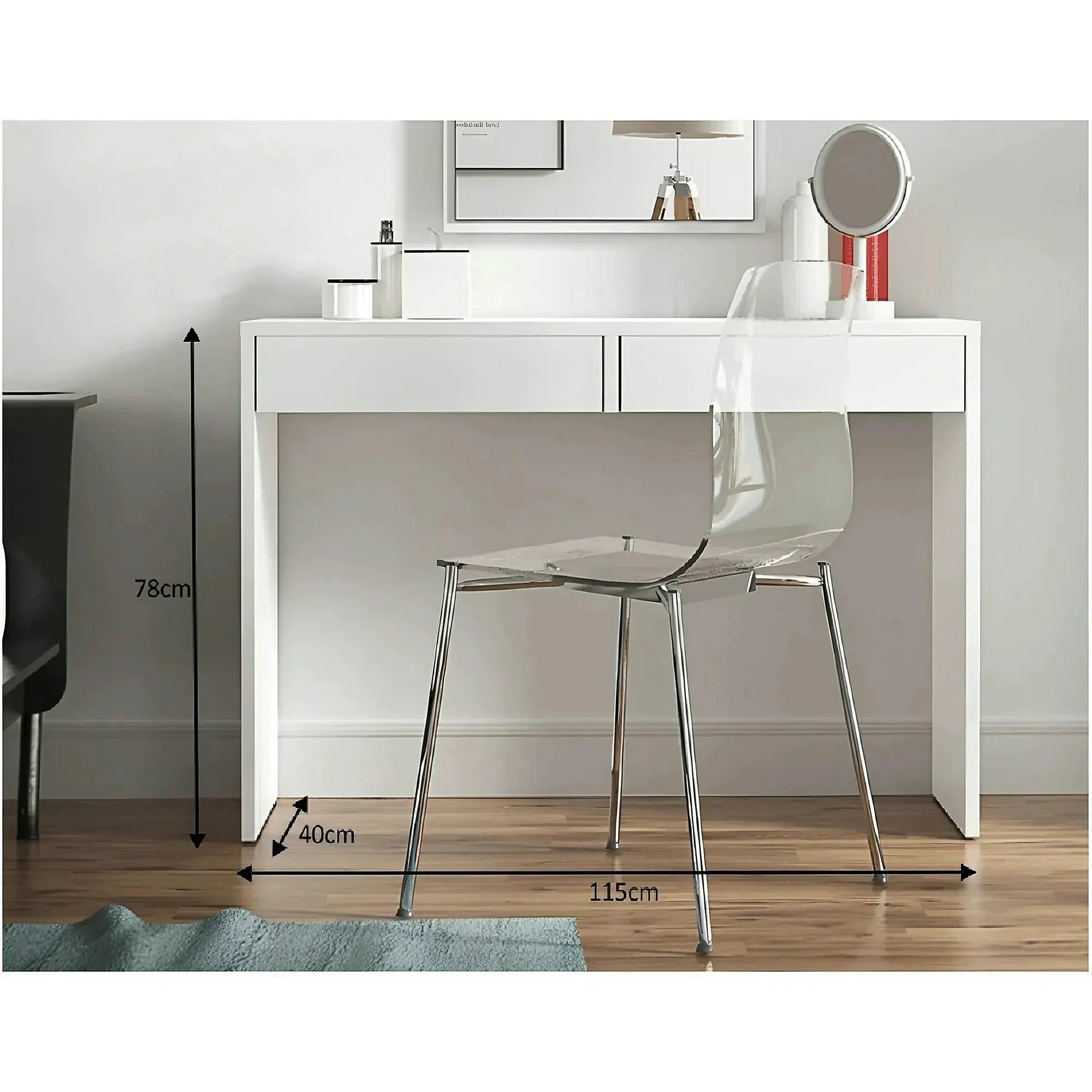 Masa de toaleta/masa birou VIOLET, alb, DTD laminat, 115x40x78 cm