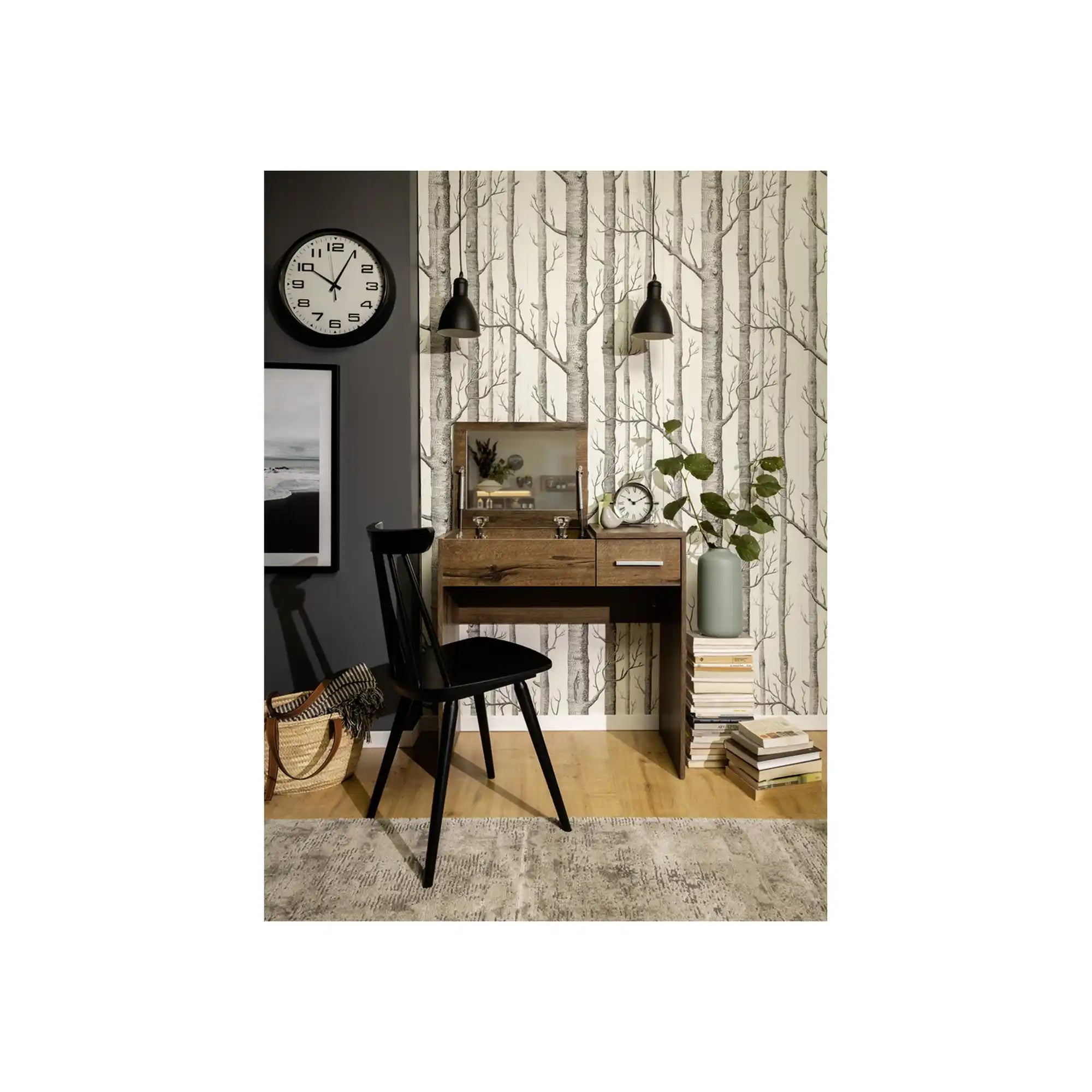 Masa de toaleta NEPO PLUS, stejar, PAL laminat, 80x40x80 cm