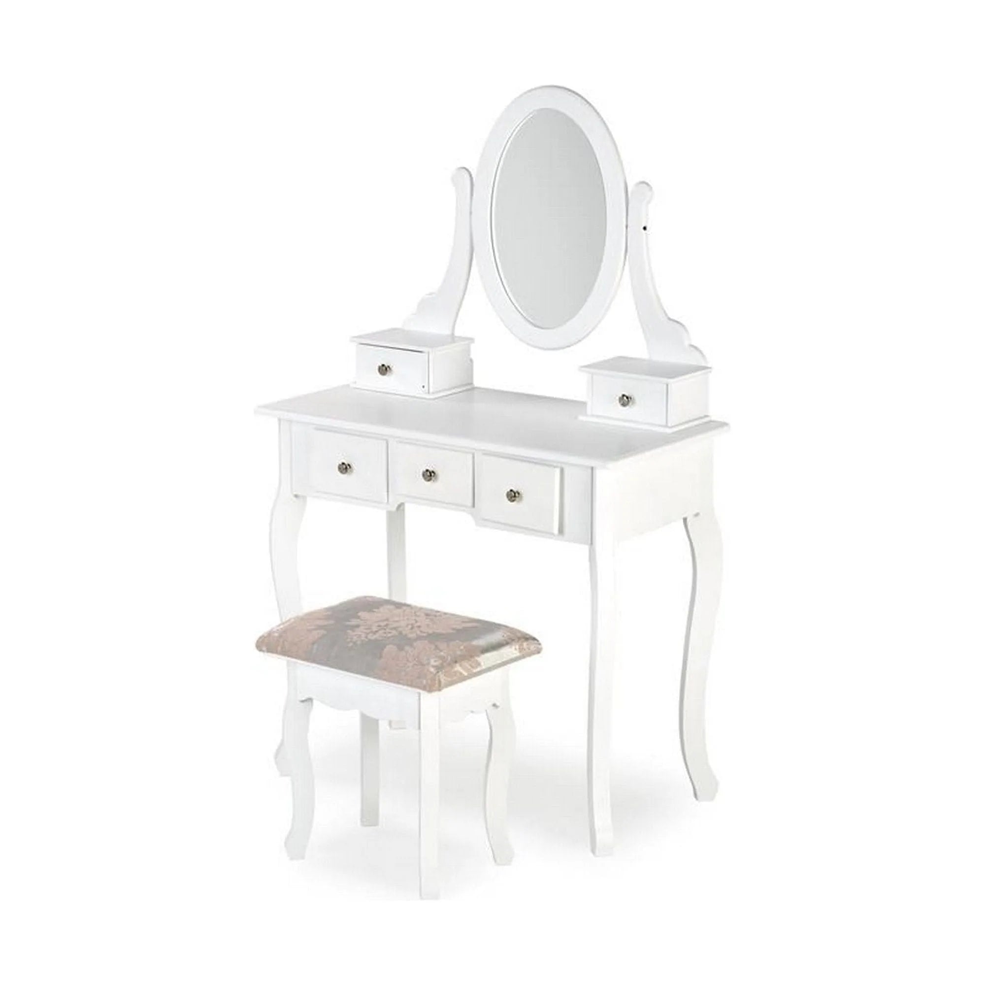Masa de toaleta SARA, alb, cu oglinda, 80x40x130 cm