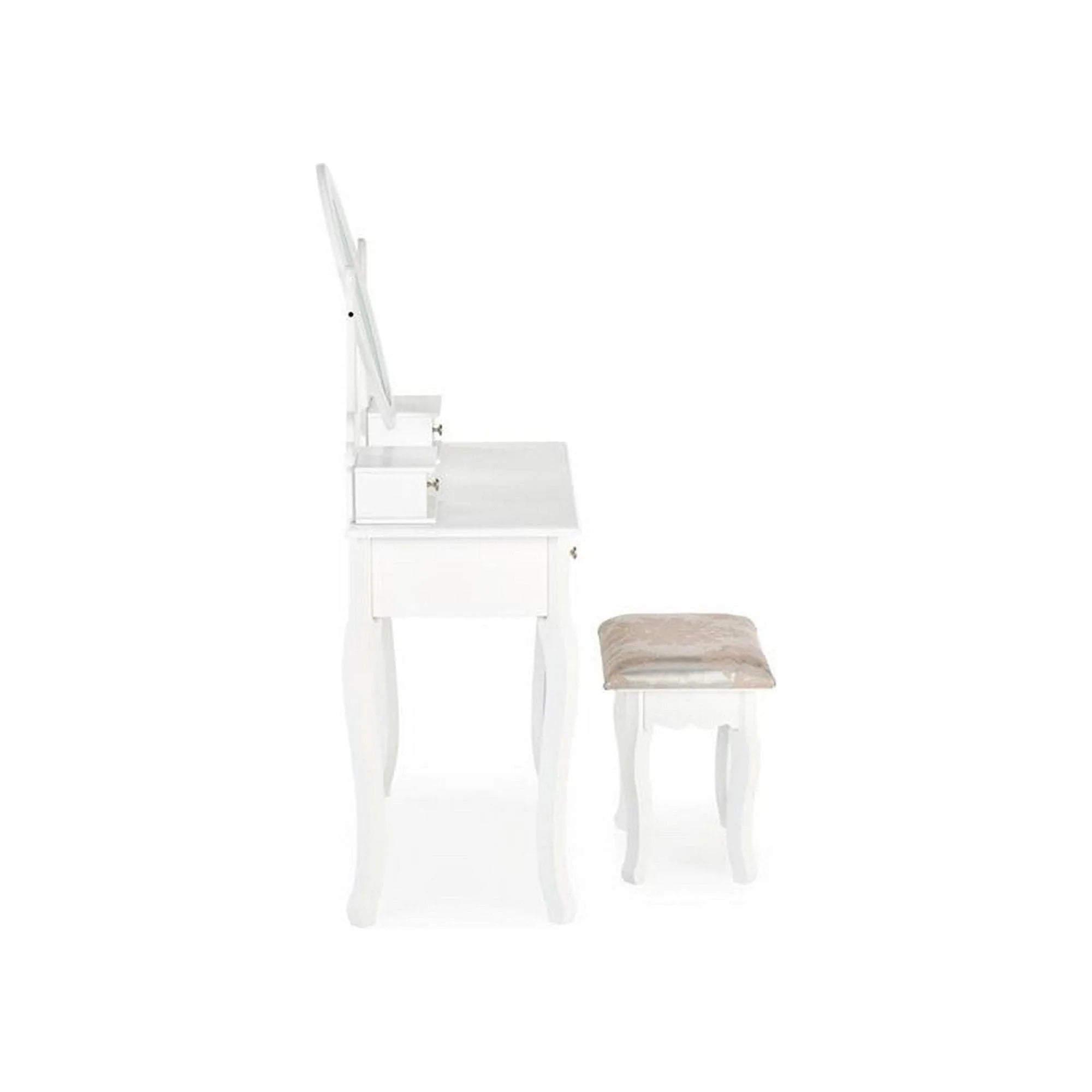 Masa de toaleta SARA, alb, cu oglinda, 80x40x130 cm