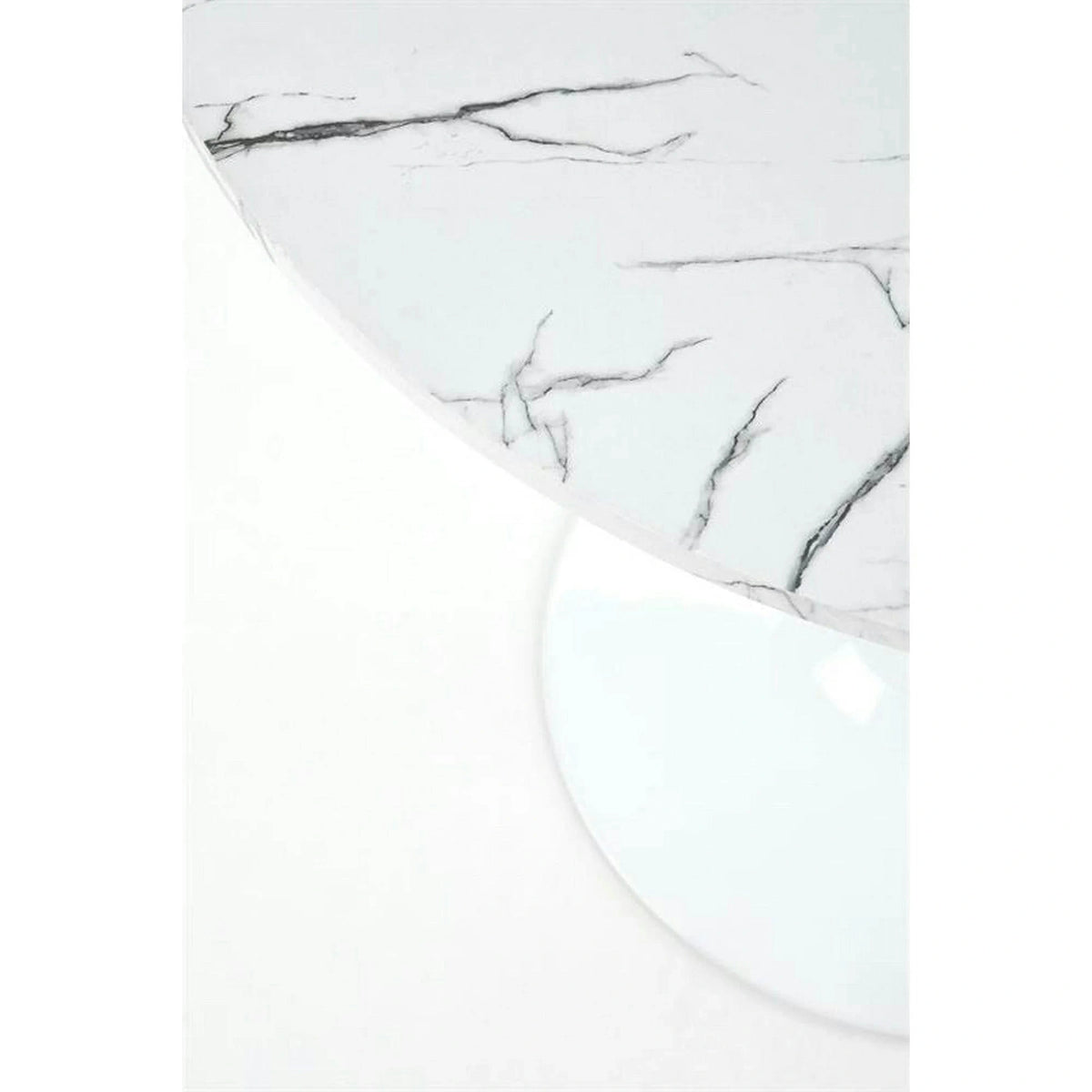 Masa DENVER, alb cu efect de marmura/alb, 80x80x73 cm