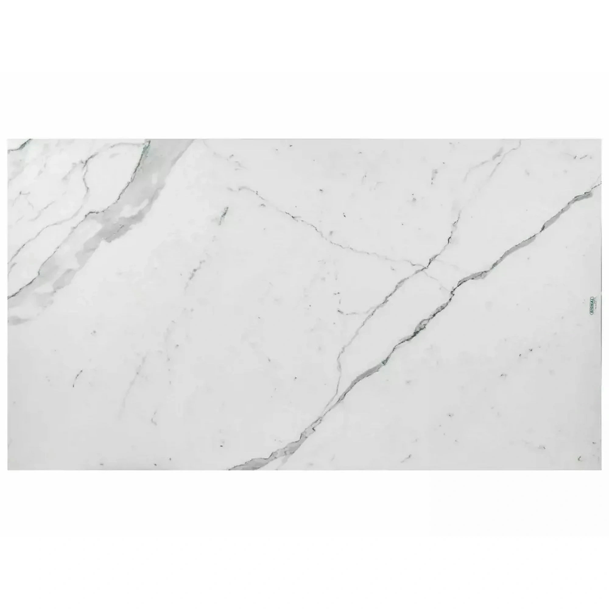 Masa dining 160 cm ARMANI, extensibila, alb cu efect de marmura/negru