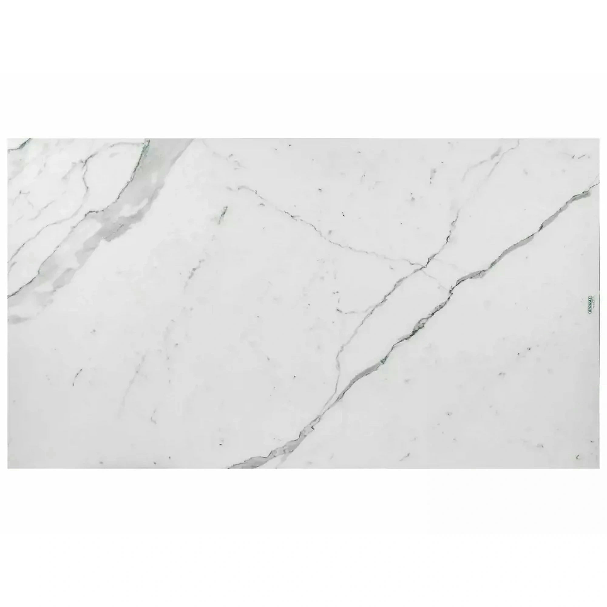 Masa dining 160 cm ARMANI, extensibila, alb cu efect de marmura/negru