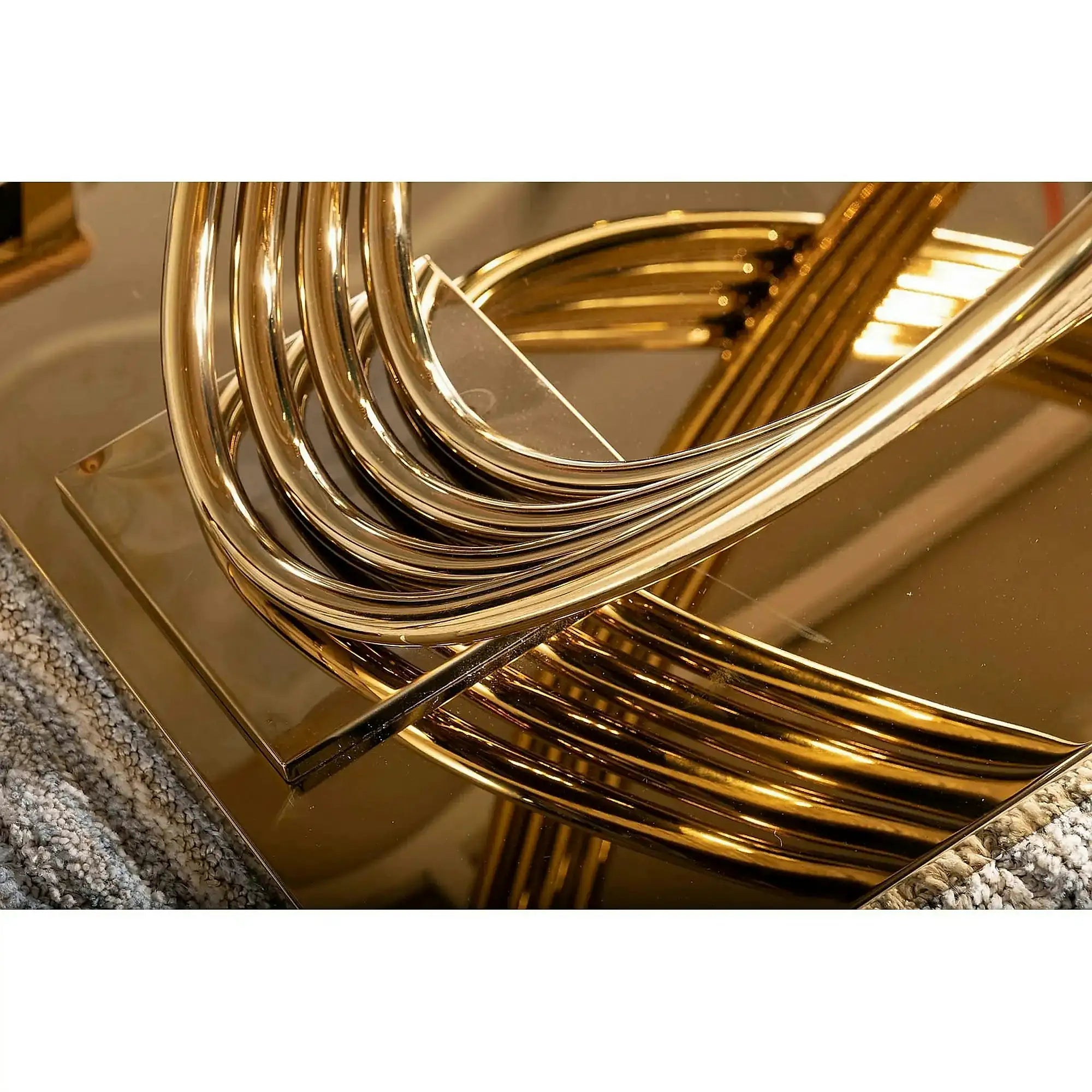 Masa dining 160 cm HERMES, alb cu efect de marmura/auriu, ceramica/metal, 160x90x75 cm