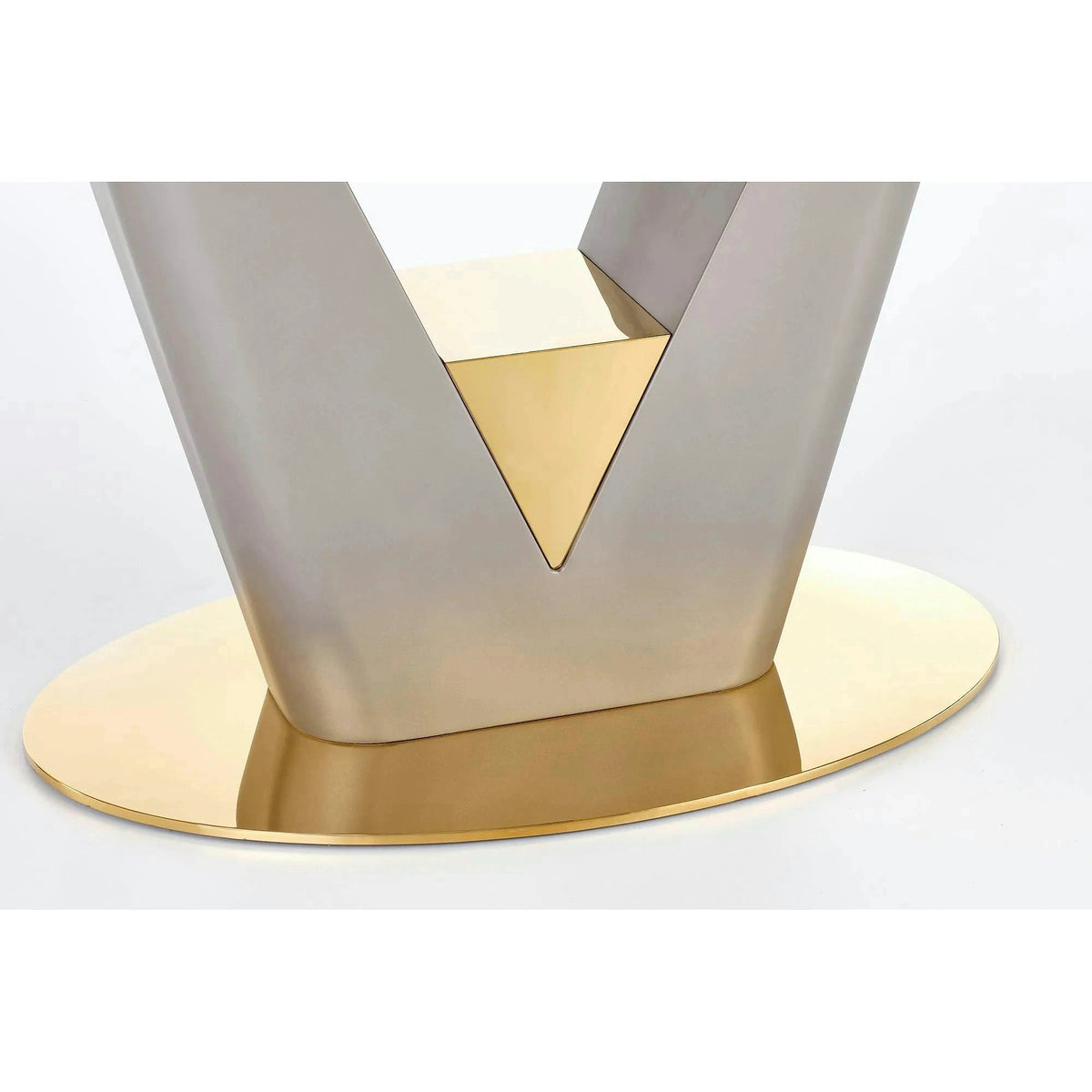 Masa dining 8 persoane VALENTINO, gri/auriu, ceramica/otel, 160/220x90x76 cm